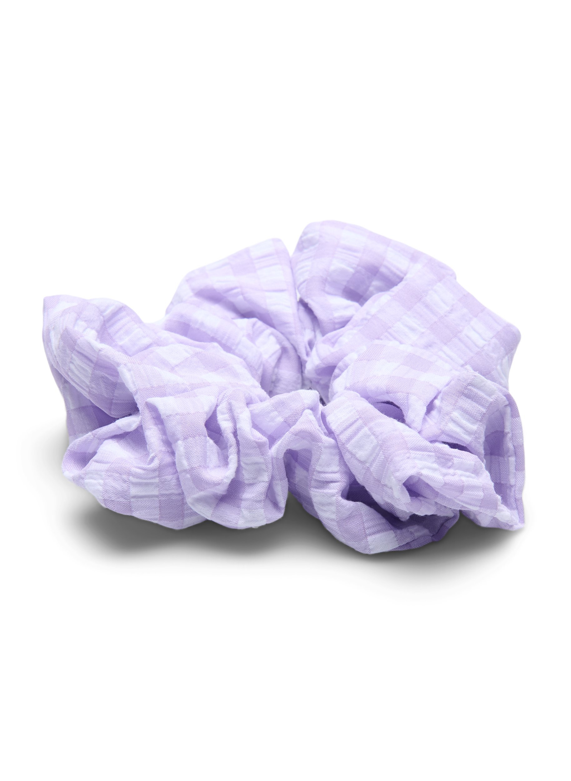 Scrunchie, Light Purple Check, Packshot image number 1