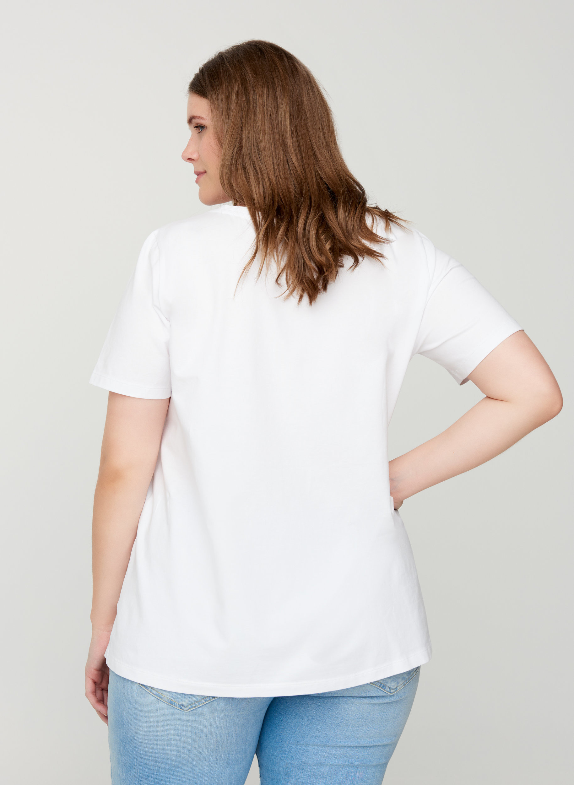 Basic T-Shirt, Bright White, Model image number 1