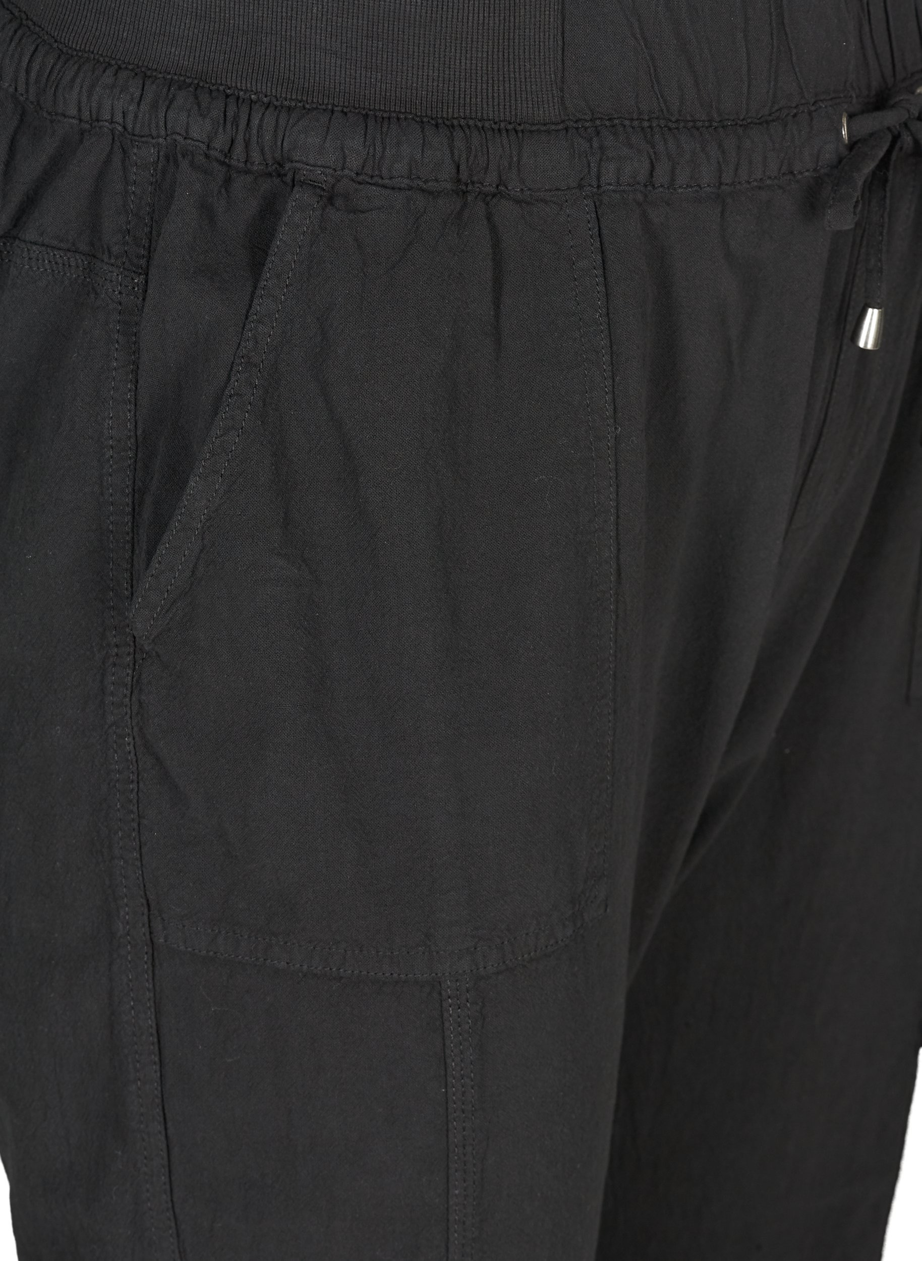 Lockere Hose aus Baumwolle, Black, Packshot image number 2