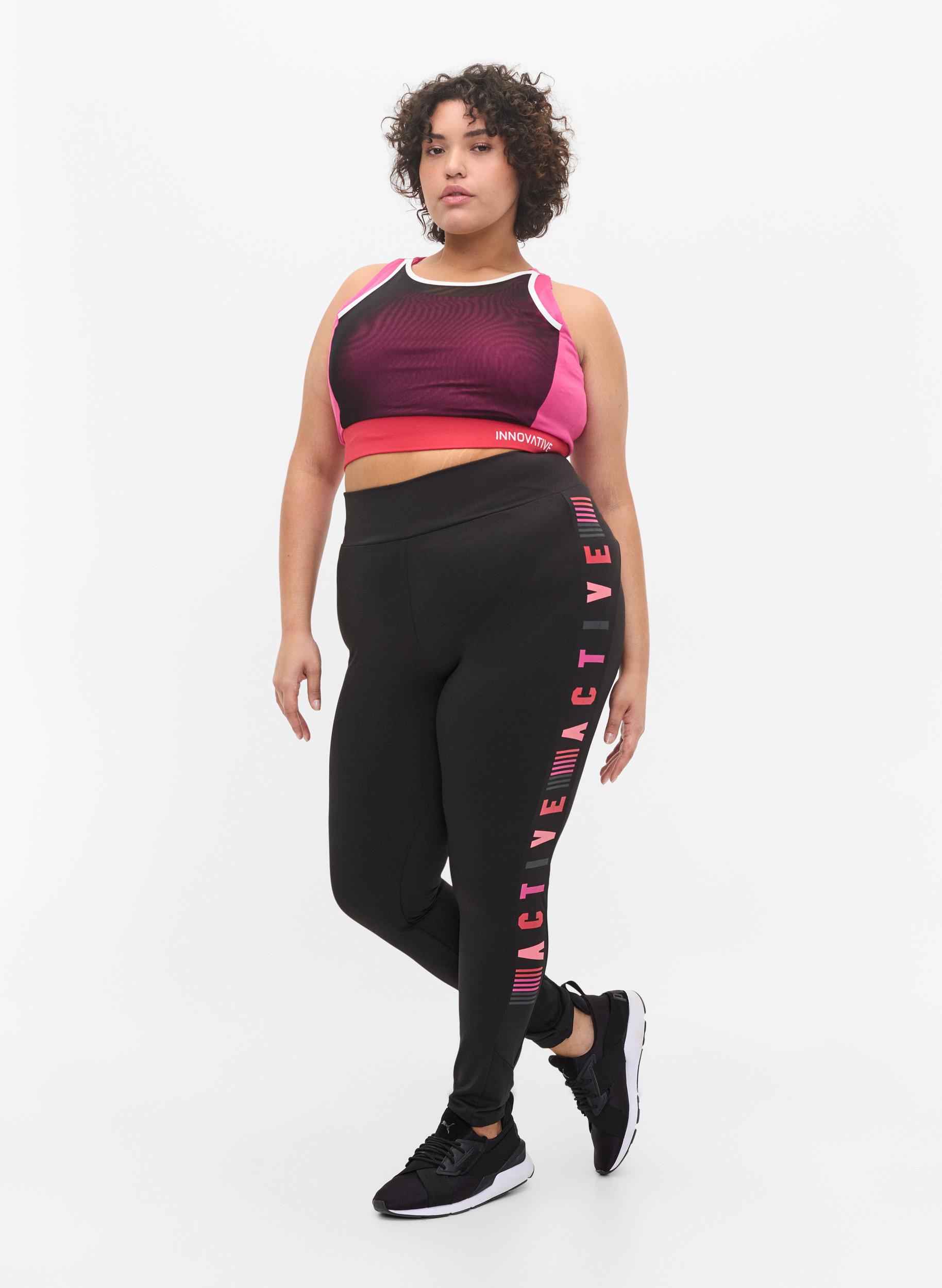 Trainingstights mit Textprint, Black, Model