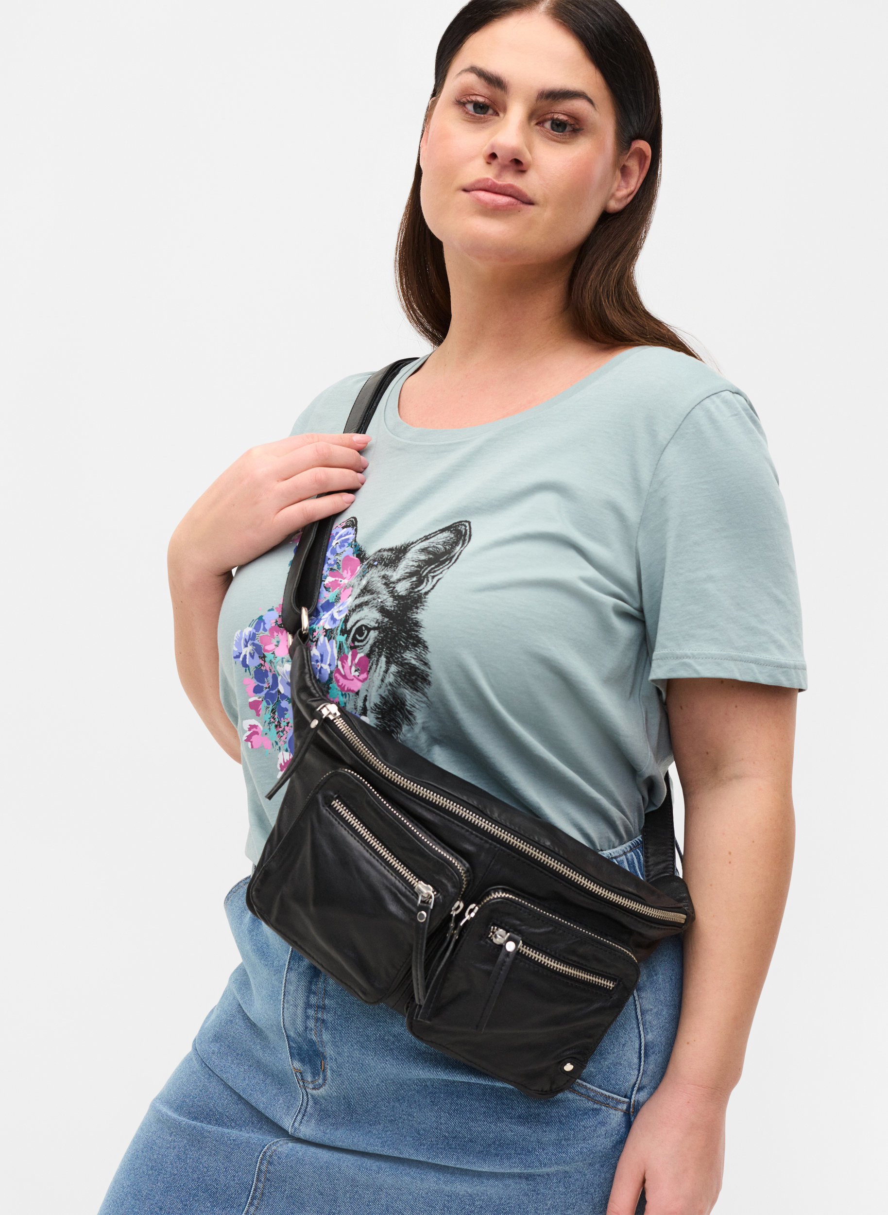 Gürteltasche aus Leder, Black, Model