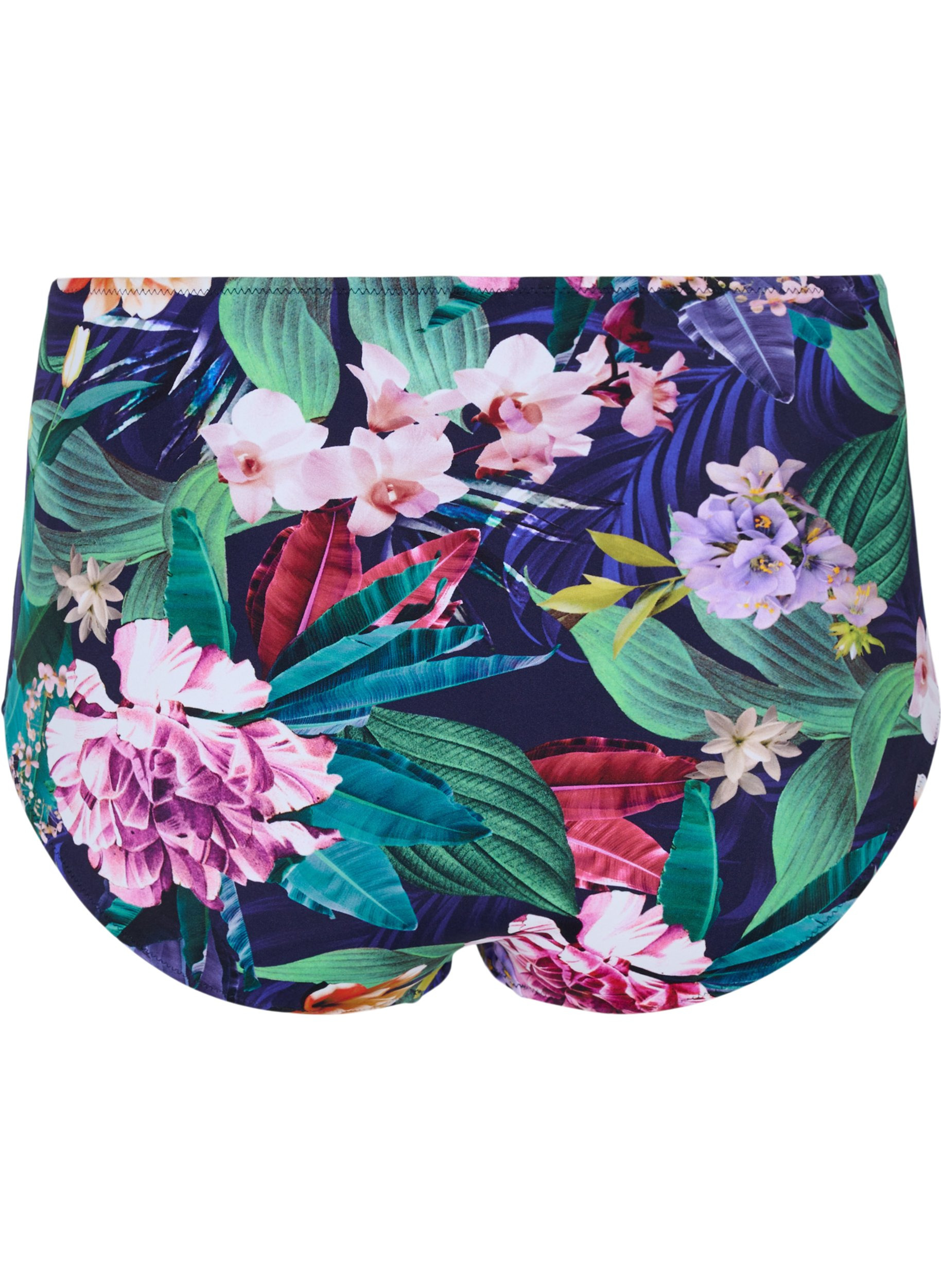Hochtaillierte Bikinihose mit Blumenprint, Flower Print, Packshot image number 1