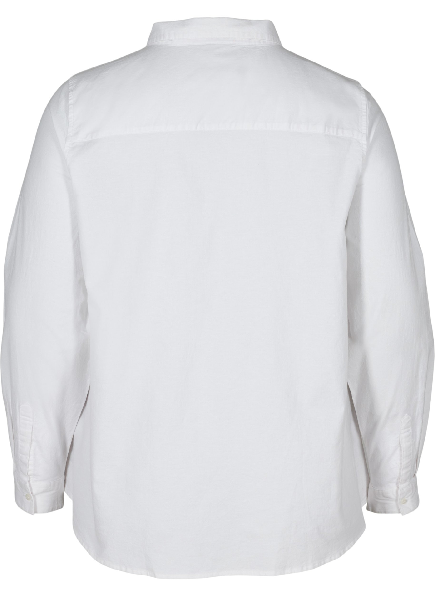 Langarm Hemdbluse aus Baumwolle, Bright White, Packshot image number 1