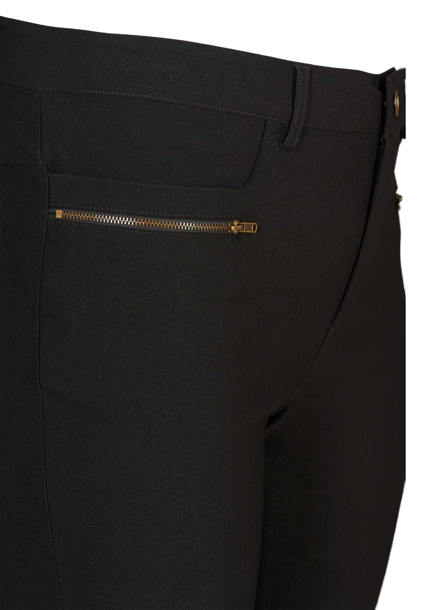 Slim Fit Hose mit Reißverschlussdetails, Black, Packshot image number 2