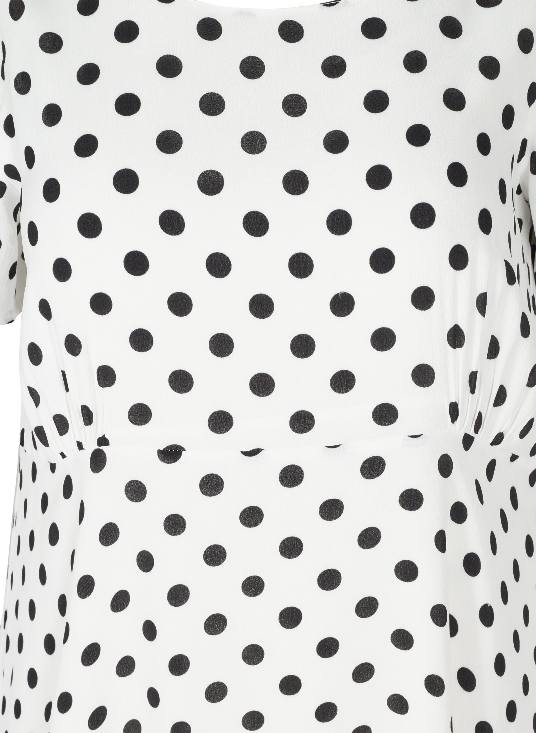 Kurzarm Viskosekleid mit Punkten, White w. Black Dot, Packshot image number 2