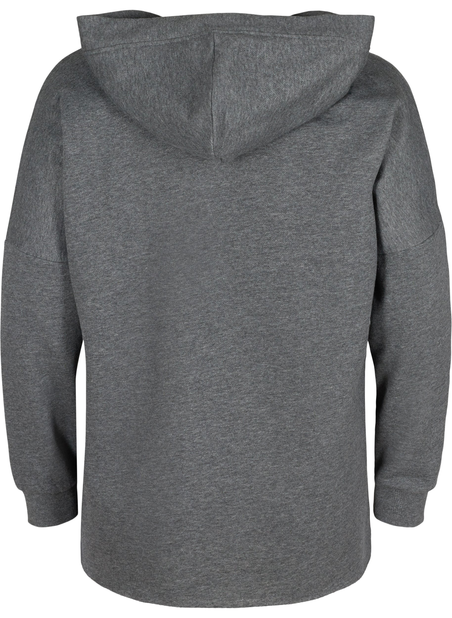 Sweatshirt mit Kapuze und Schlitz, Dark Grey Melange, Packshot image number 1