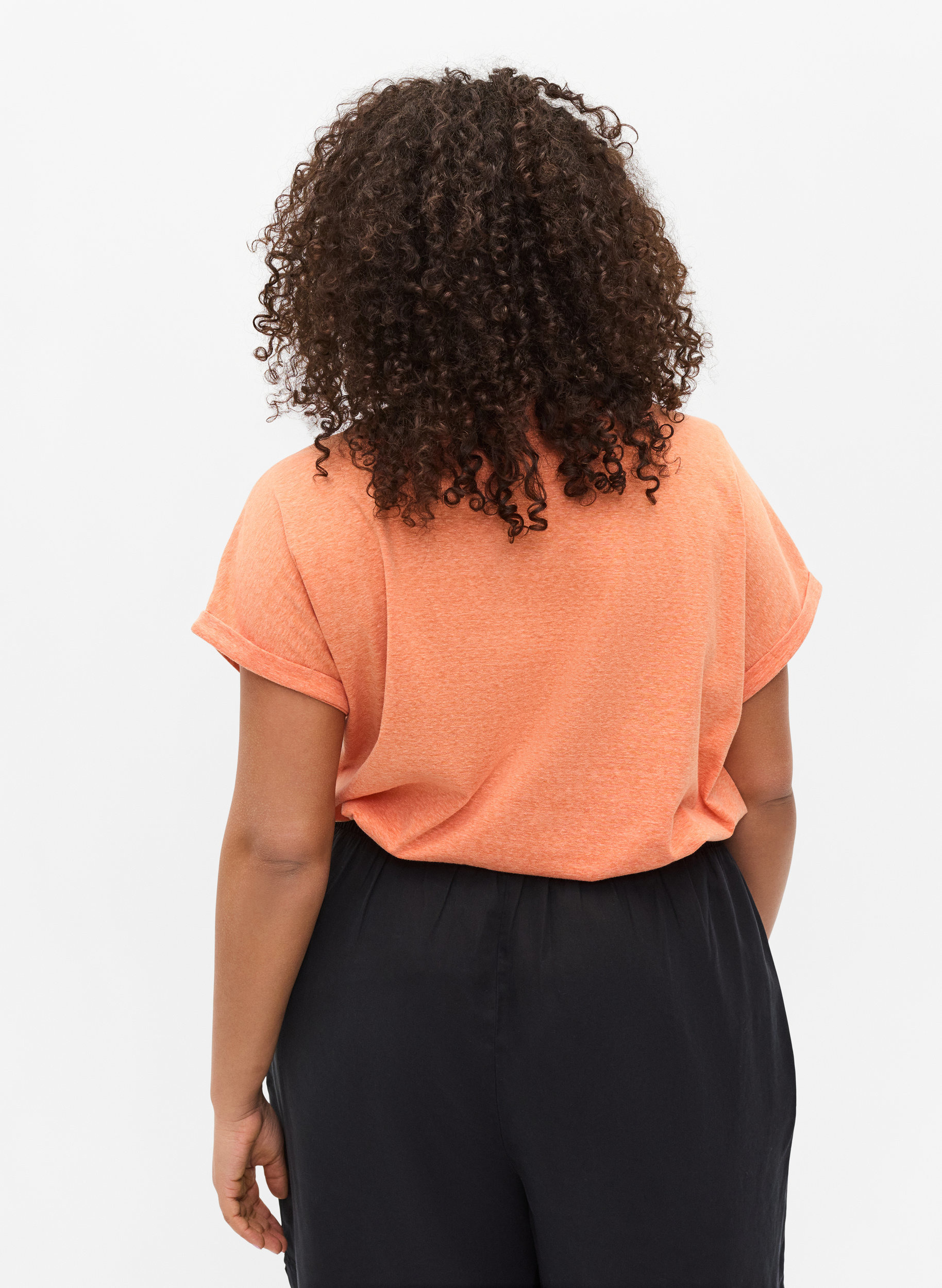 Meliertes T-Shirt aus Baumwolle, Amberglow Melange, Model image number 1