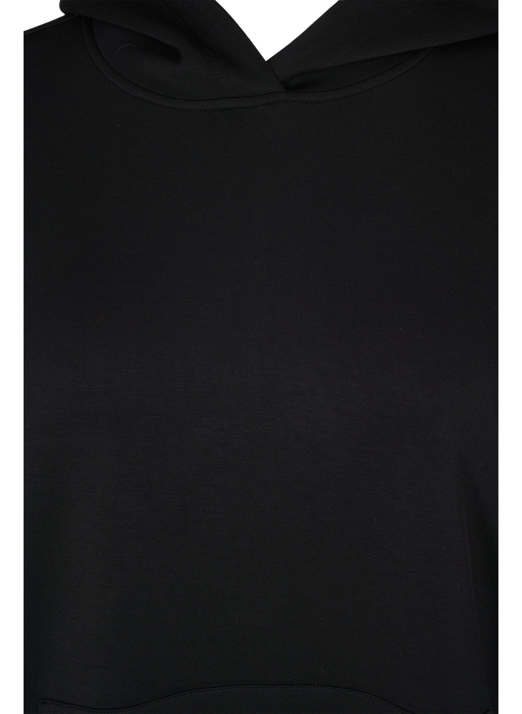 Sweatshirt mit Kapuze und 3/4-Ärmeln, Black, Packshot image number 2