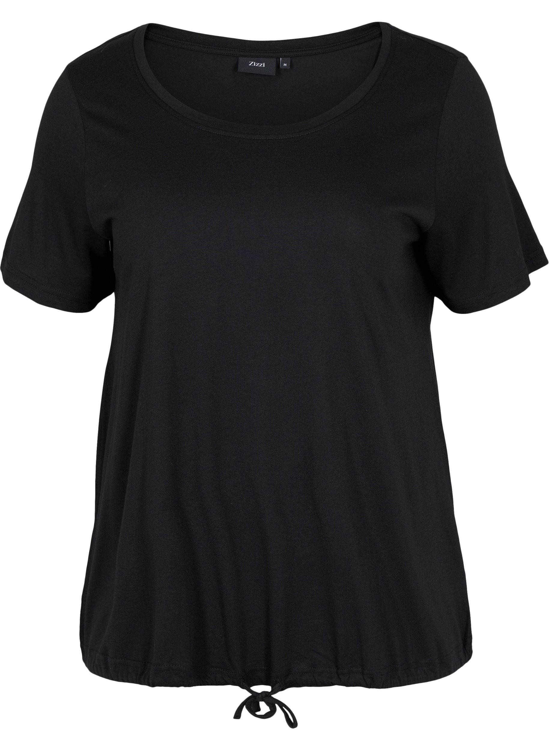 T-Shirt mit verstellbarem Saum, Black, Packshot image number 0