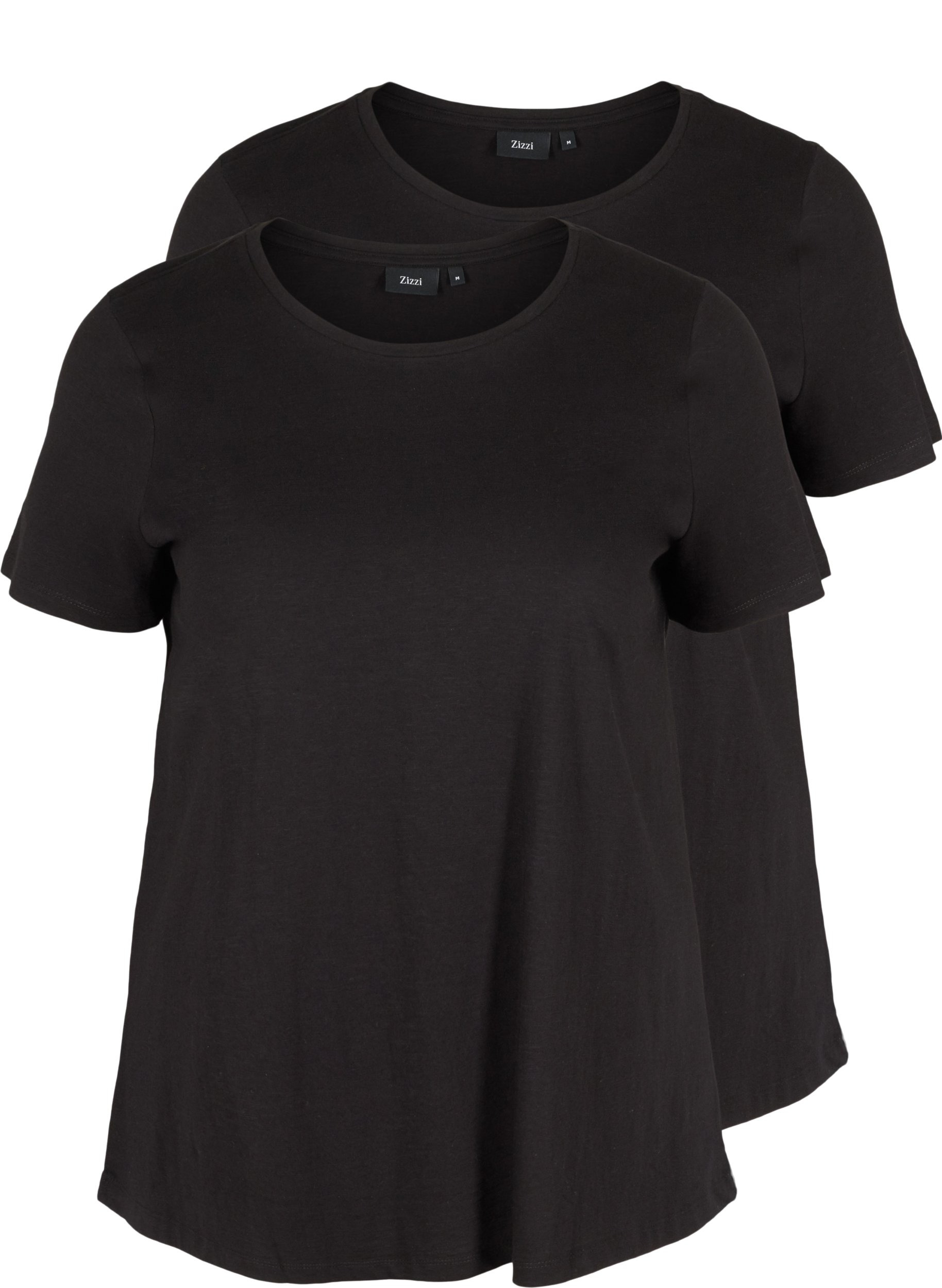 2er Pack kurzarm T-Shirts aus Baumwolle, Black/Black, Packshot