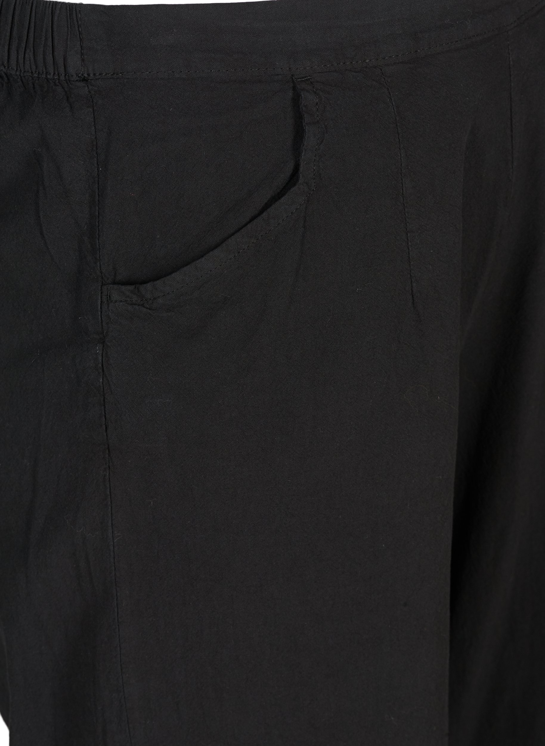Lockere Culottes aus Baumwolle, Black, Packshot image number 2