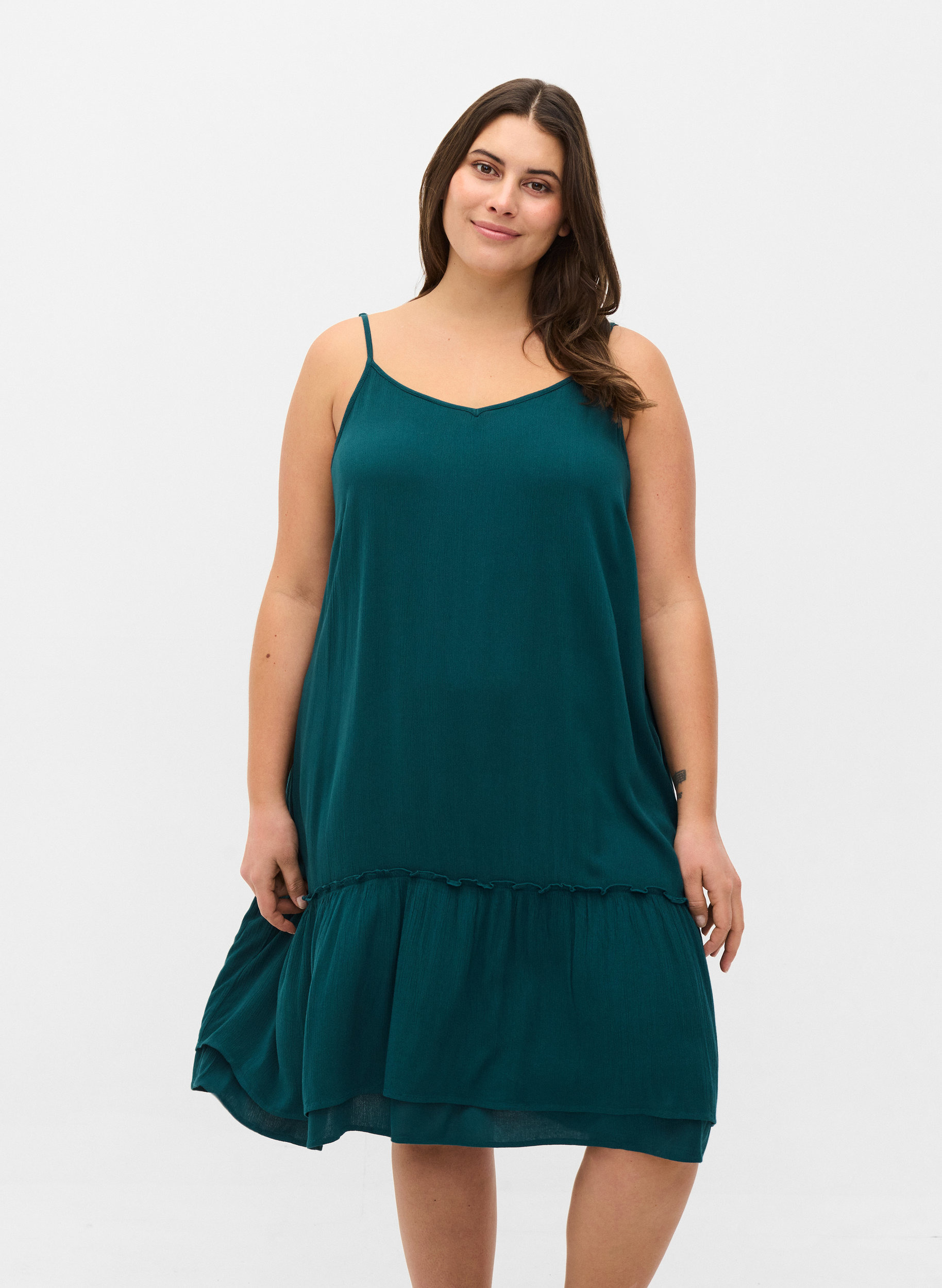 Ärmelloses Strandkleid aus Viskose, Deep Teal, Model