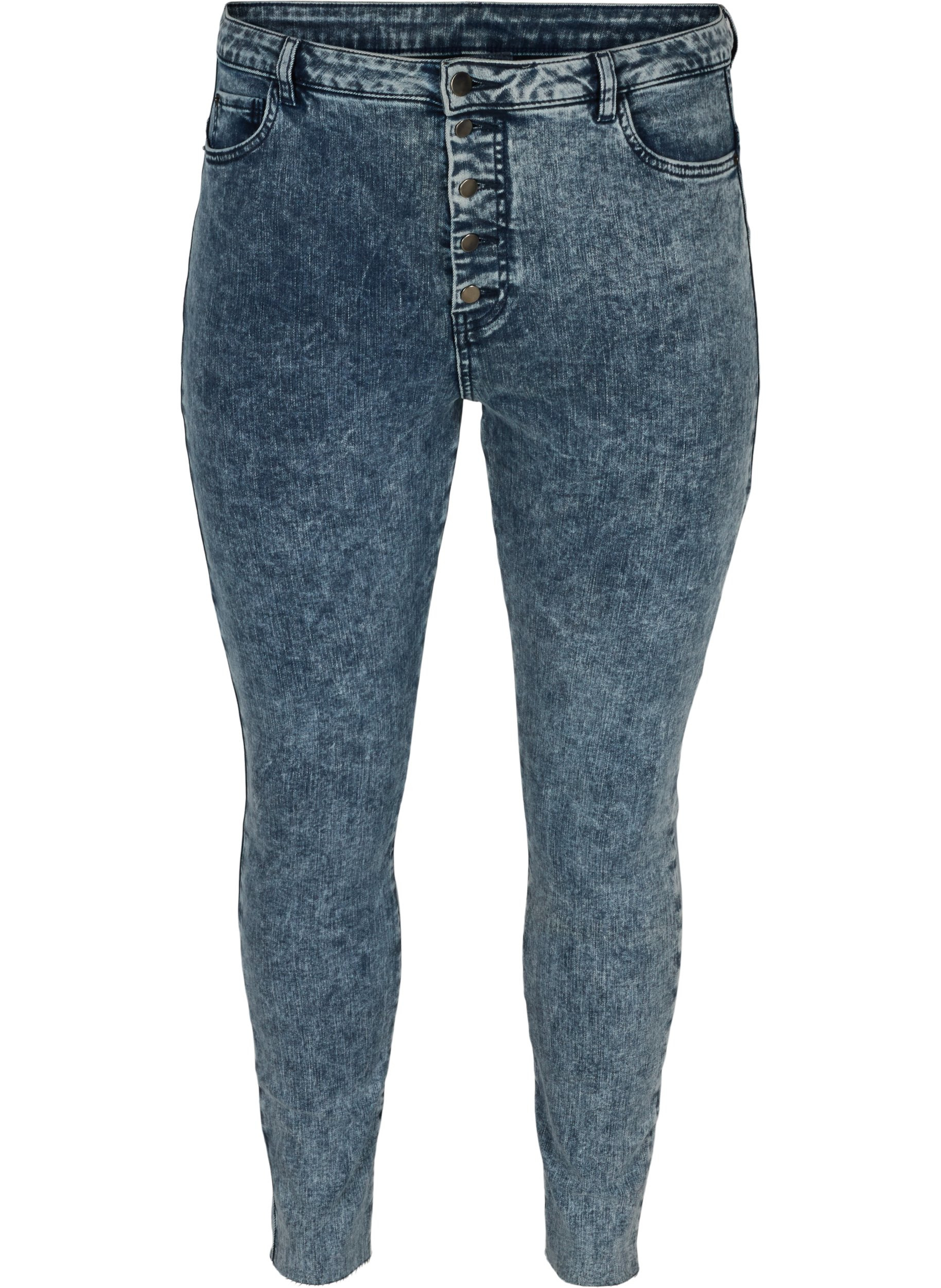 Cropped Bea Jeans mit extra hoher Taille, Blue Snow Wash, Packshot image number 0