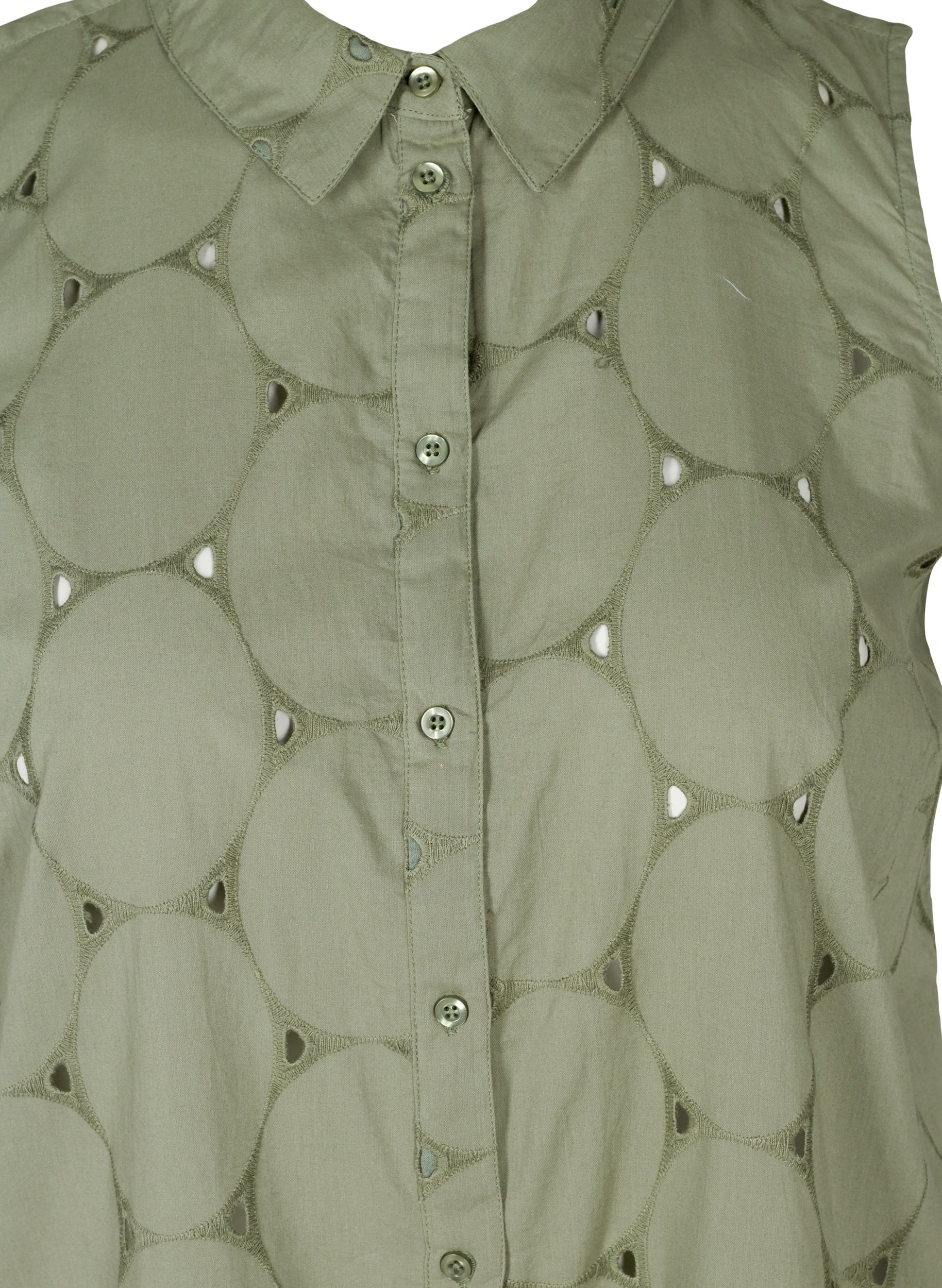 Hemdkleid mit Lochstickerei, Agave Green, Packshot image number 2