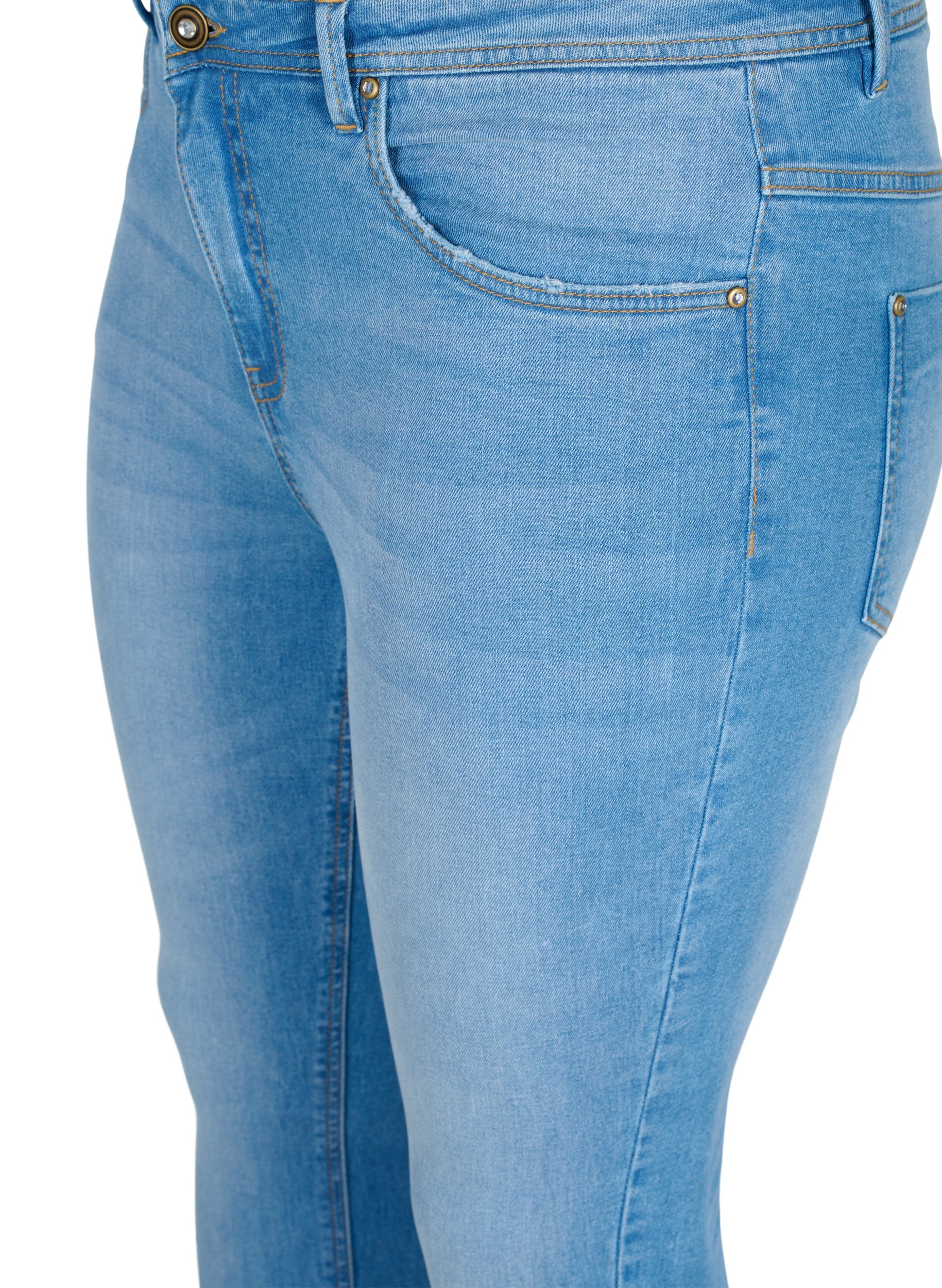 Super Slim Amy Jeans mit Reißverschluss, Light blue, Packshot image number 2