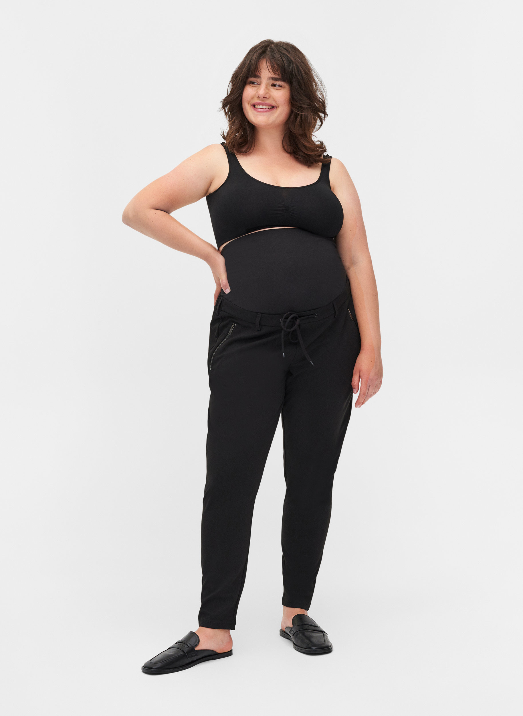 Schwangerschafts-Maddison-Hose mit Reißverschluss, Black, Model