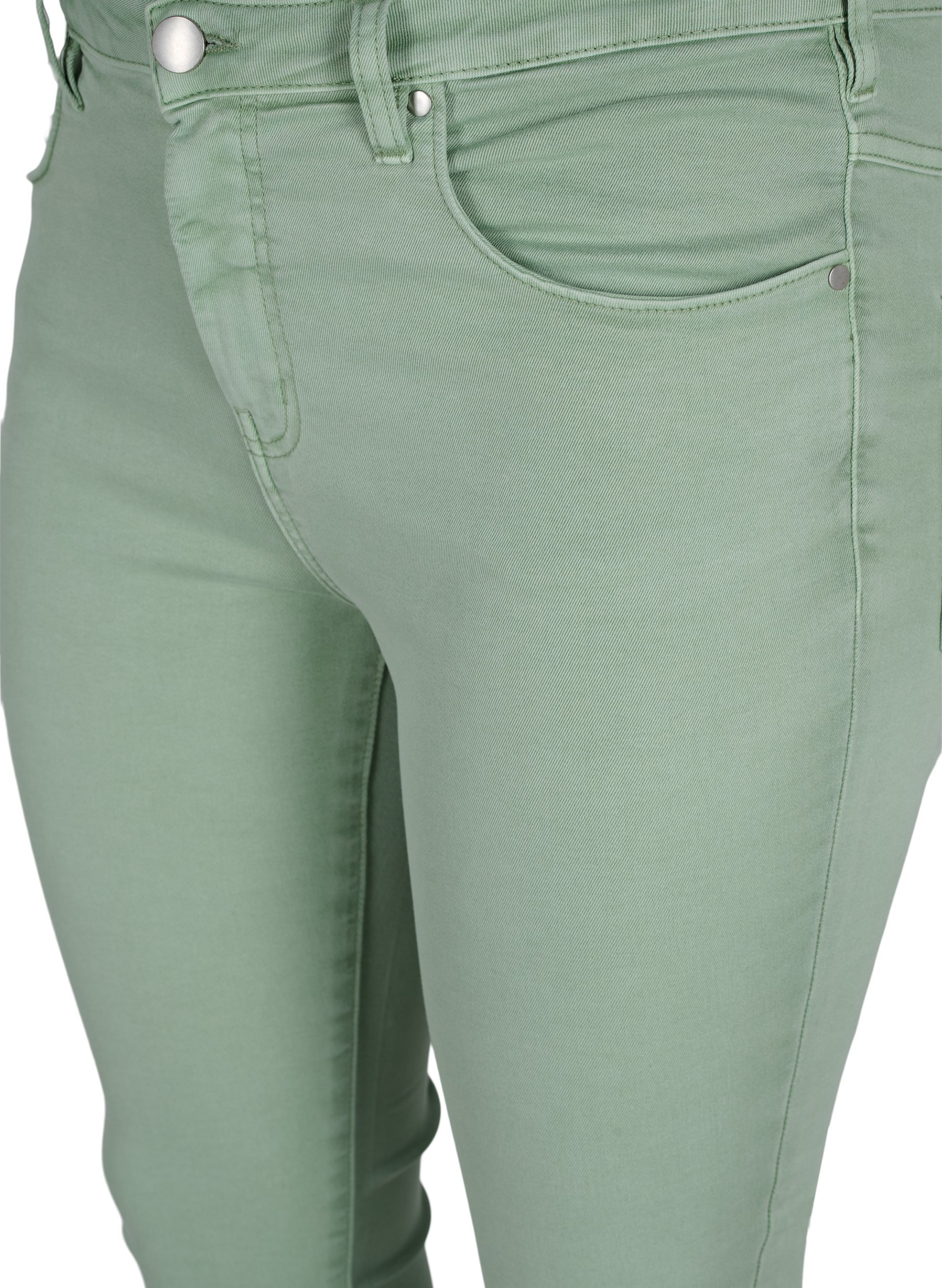 Super Slim Amy Jeans mit hoher Taille, Frosty Green, Packshot image number 2