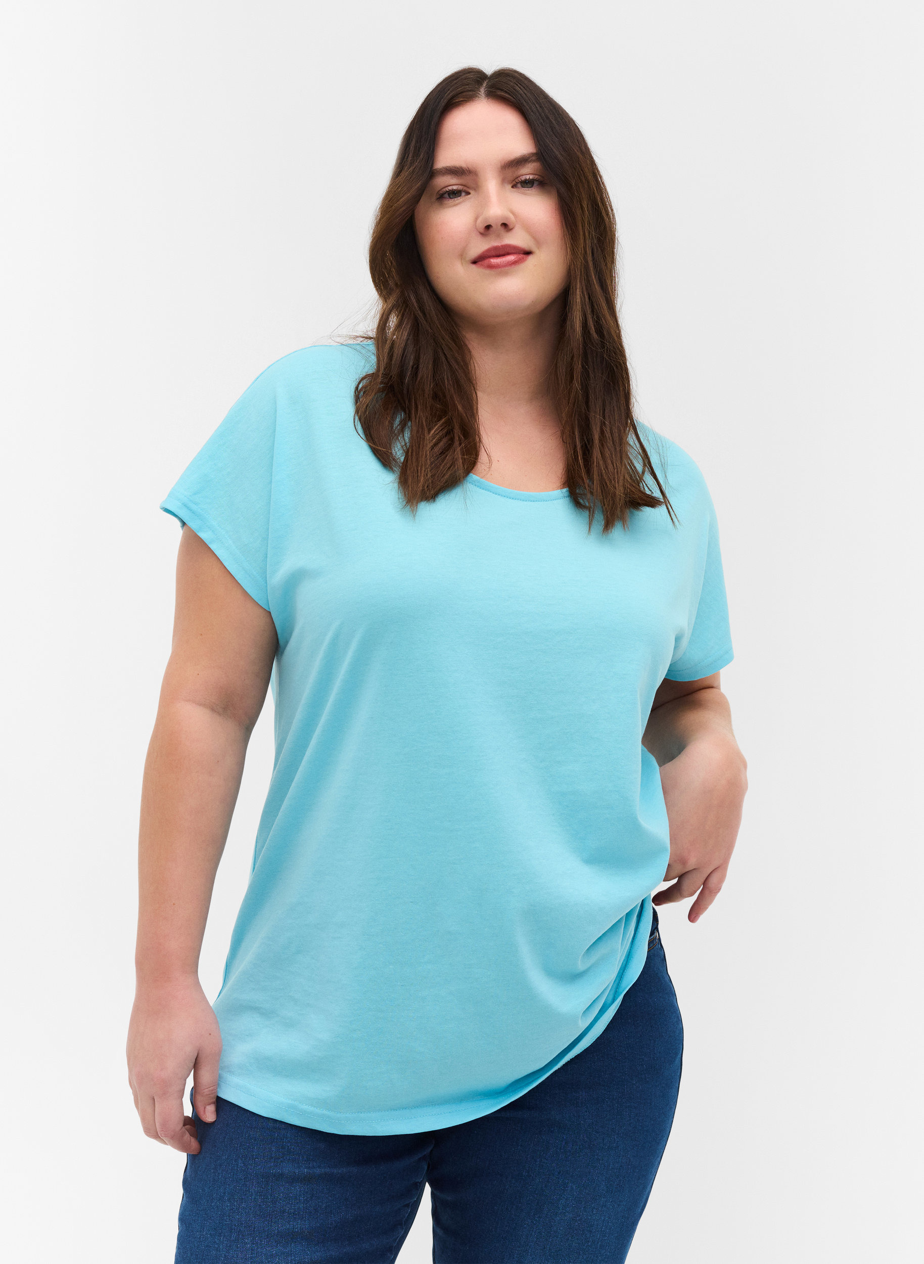 T-shirt, Blue Topaz, Model