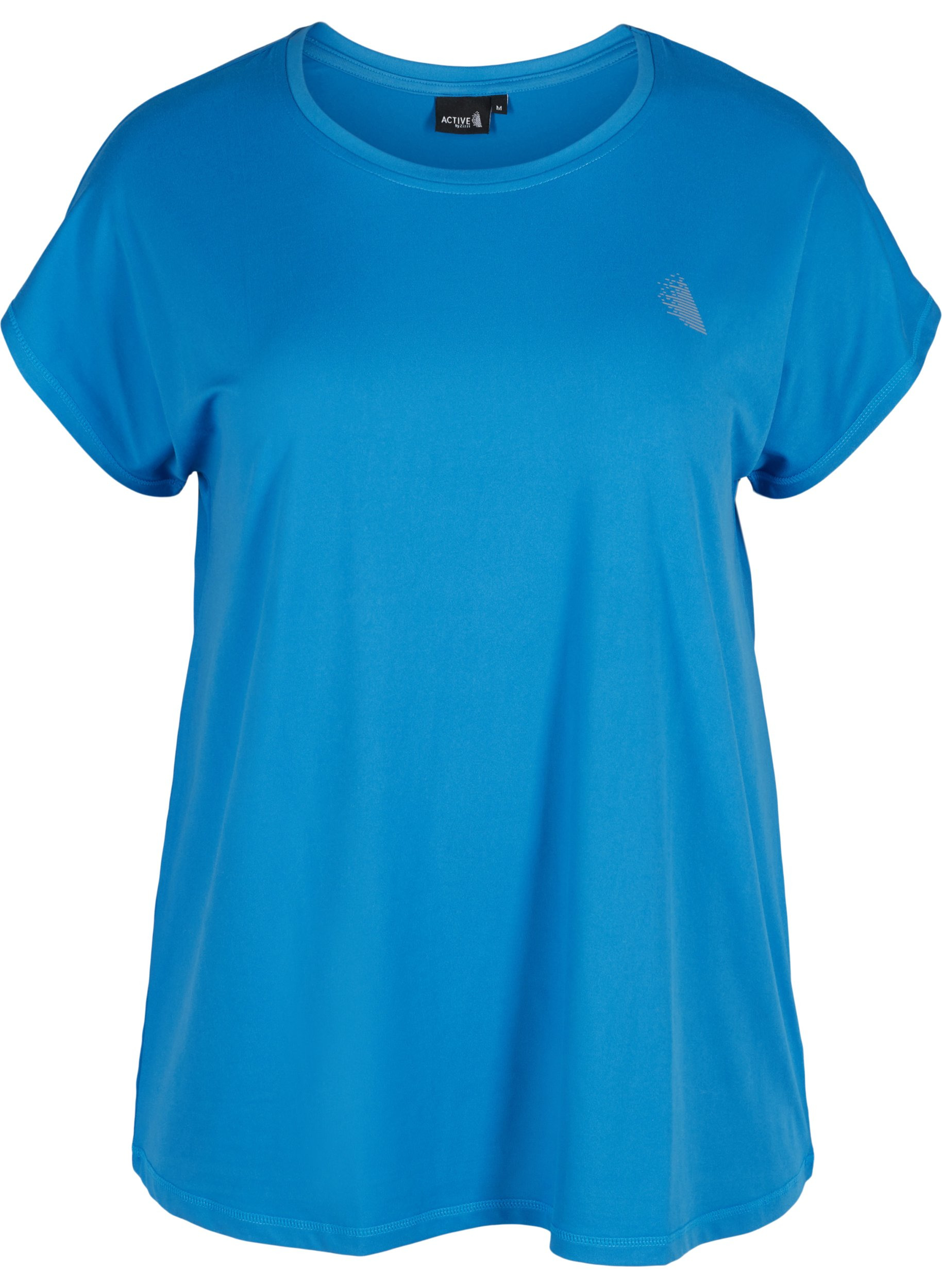 Einfarbiges Trainings-T-Shirt, Daphne Blue