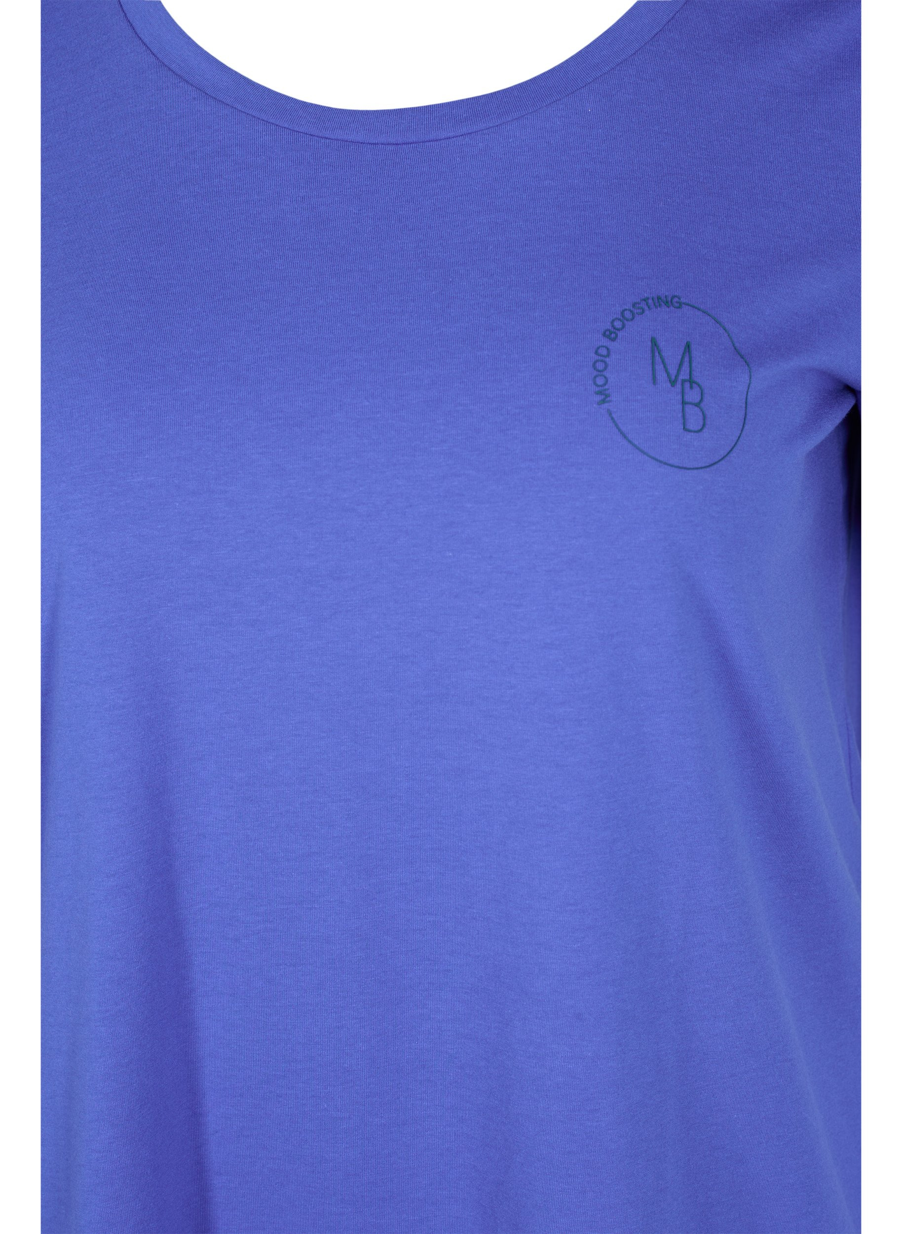 Kurzärmeliges T-Shirt mit Rundhalsausschnitt, Dazzling Blue MB, Packshot image number 2