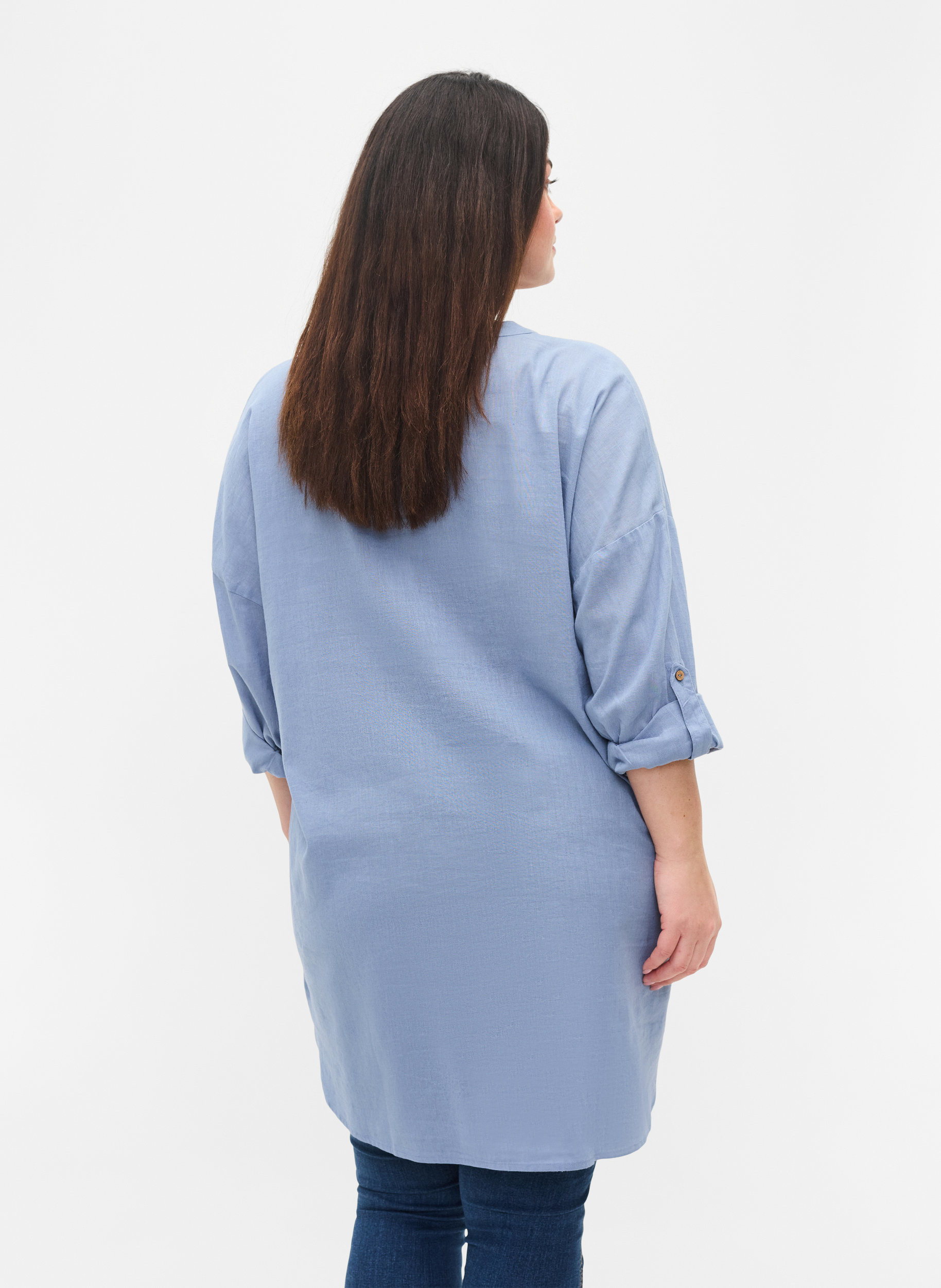 Bluse mit 3/4-Ärmeln und Knopfverschluss, Troposphere, Model