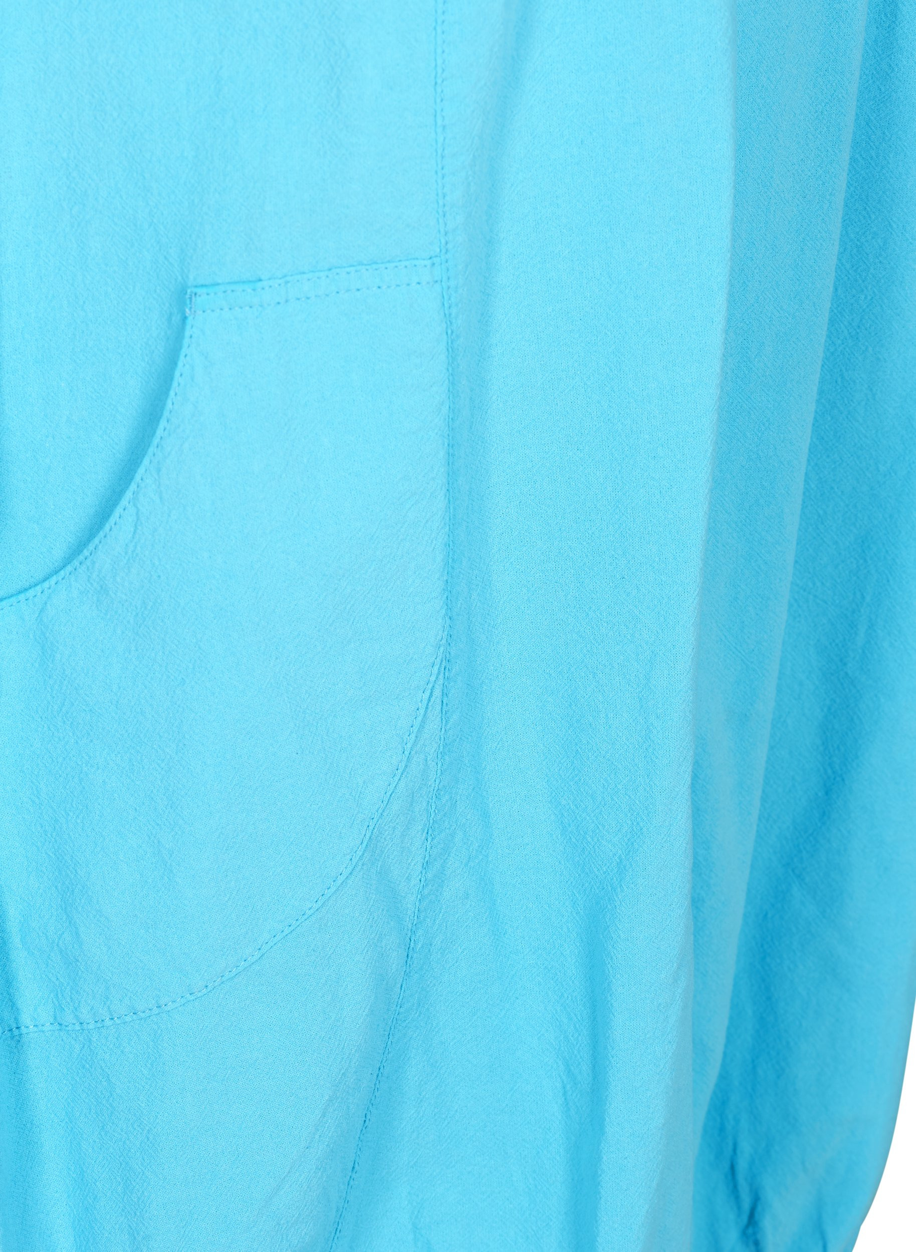 Kurzarm Kleid aus Baumwolle, River Blue, Packshot image number 3