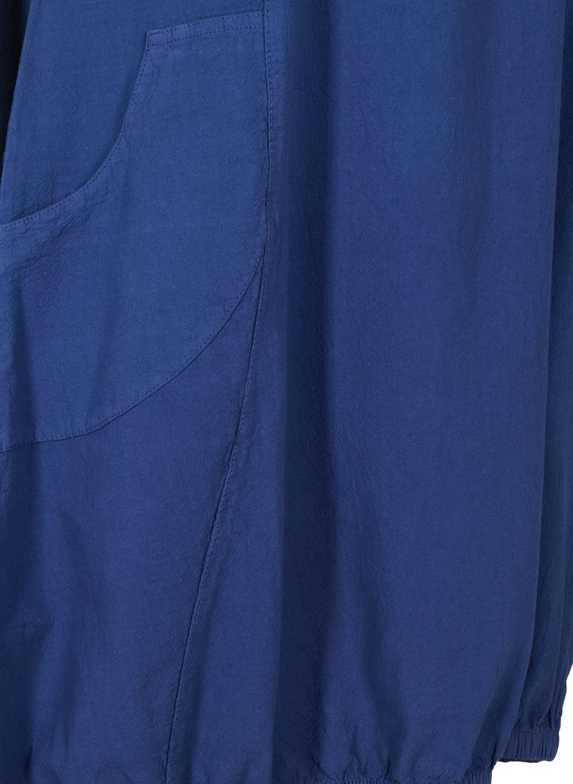 Kurzarm Kleid aus Baumwolle, Twilight Blue, Packshot image number 3