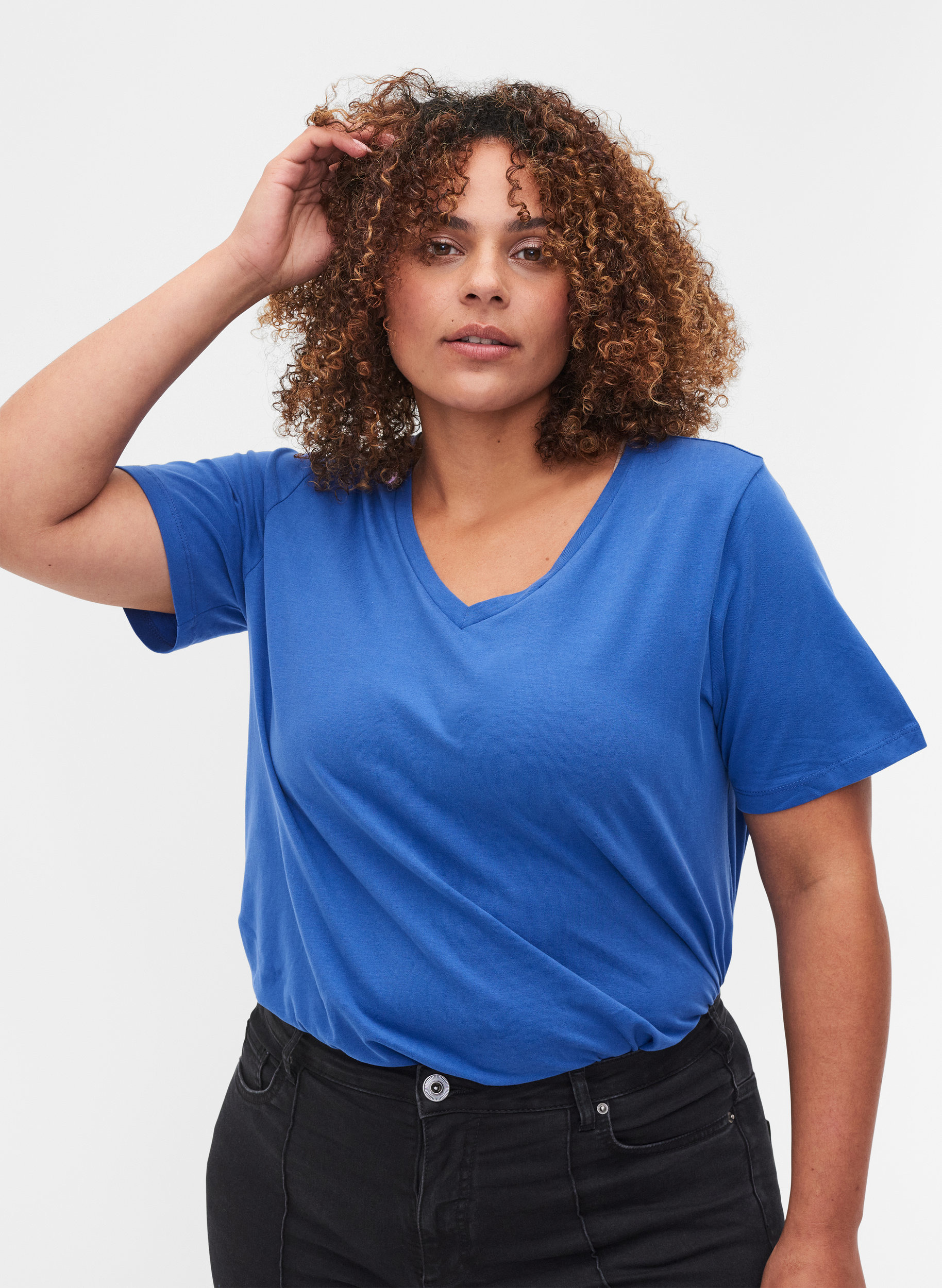 Basic T-Shirt, Dazzling Blue, Model image number 0