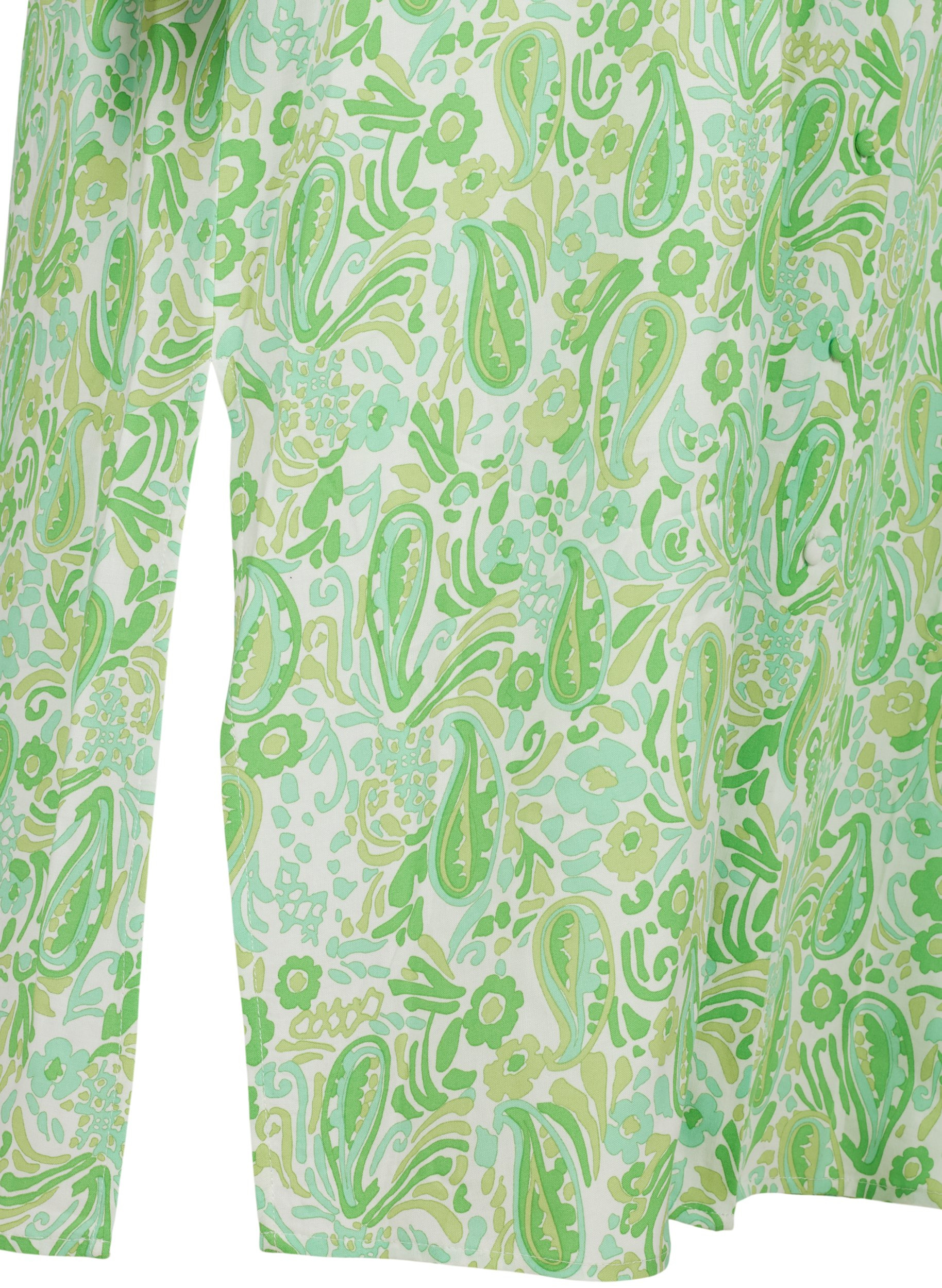 Midikleid mit Print aus Viskose mit langen Ärmeln, Green Paisley AOP, Packshot image number 3