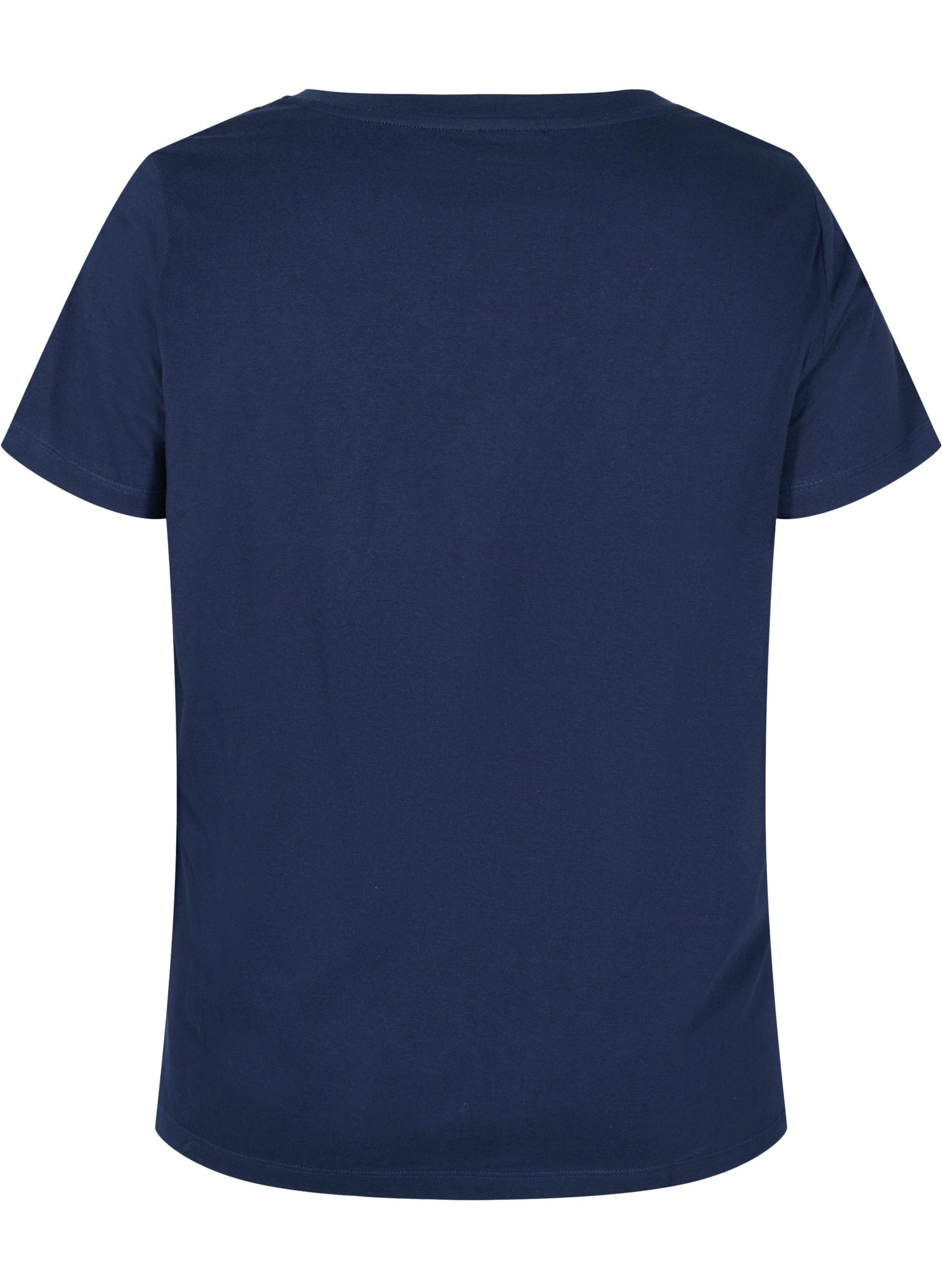 T-Shirt aus Bio-Baumwolle mit Schnurdetails, Navy Blazer, Packshot image number 1