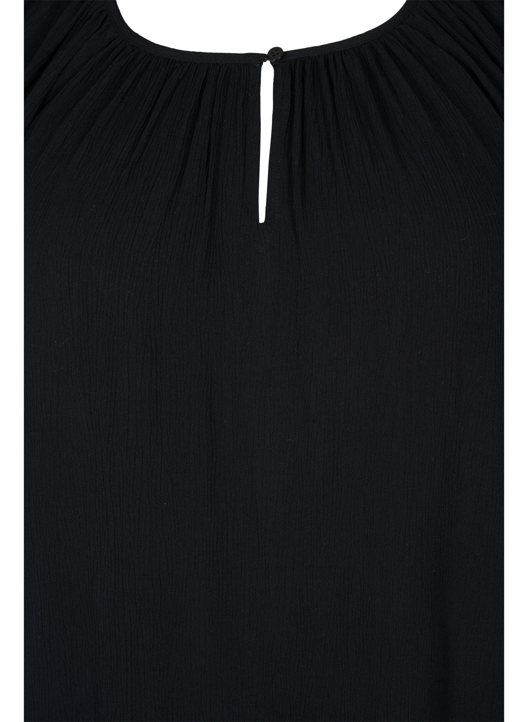 Kurzärmeliges Kleid aus Viskose, Black, Packshot image number 2
