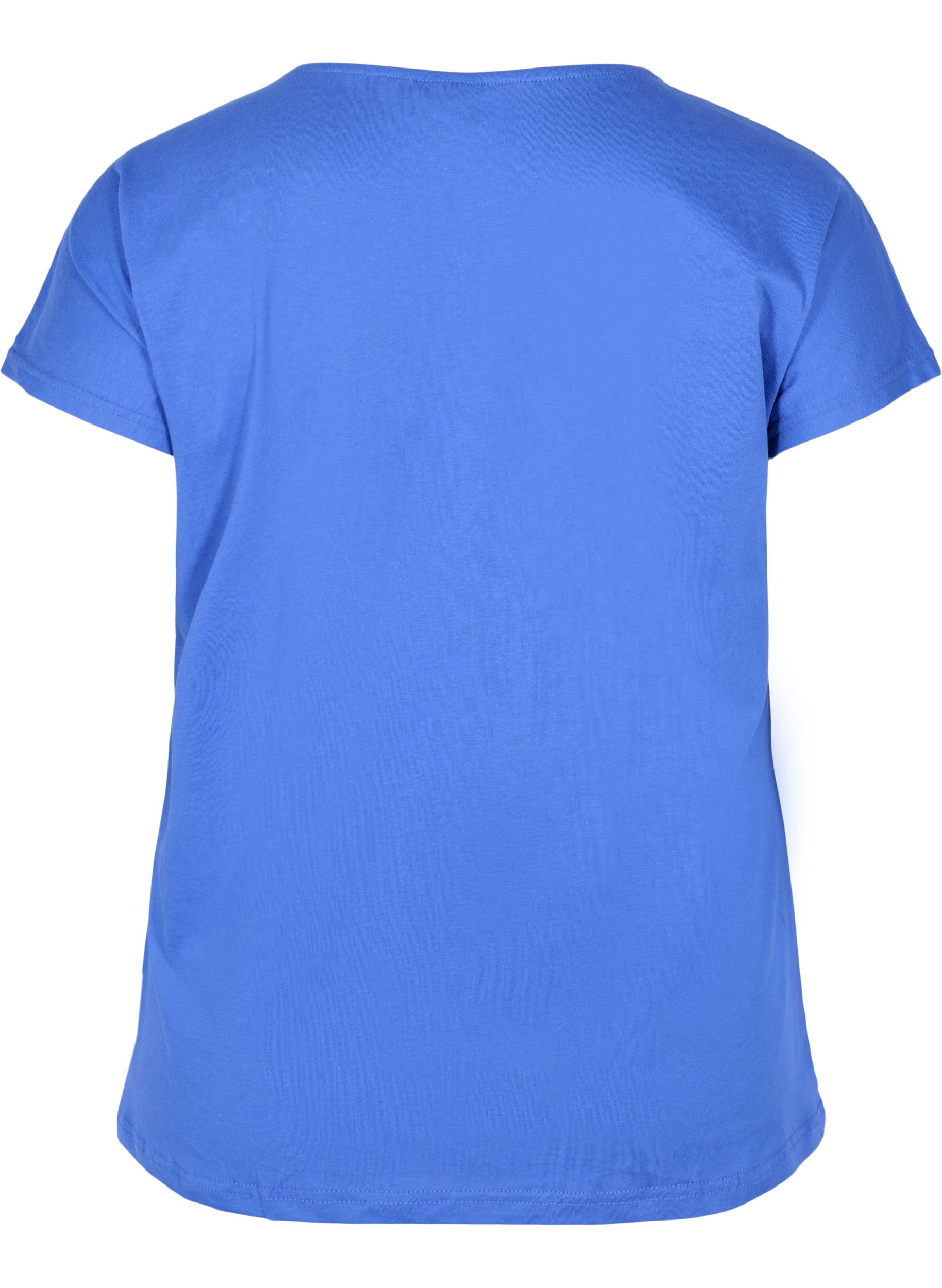 Lockeres kurzärmeliges Baumwoll-T-Shirt, Dazzling Blue SUNNY, Packshot image number 1