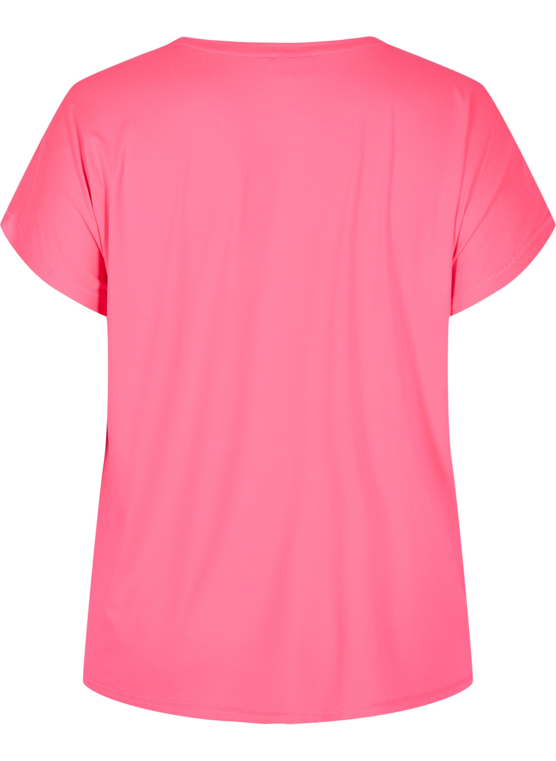 Einfarbiges Trainings-T-Shirt, Neon pink, Packshot image number 1