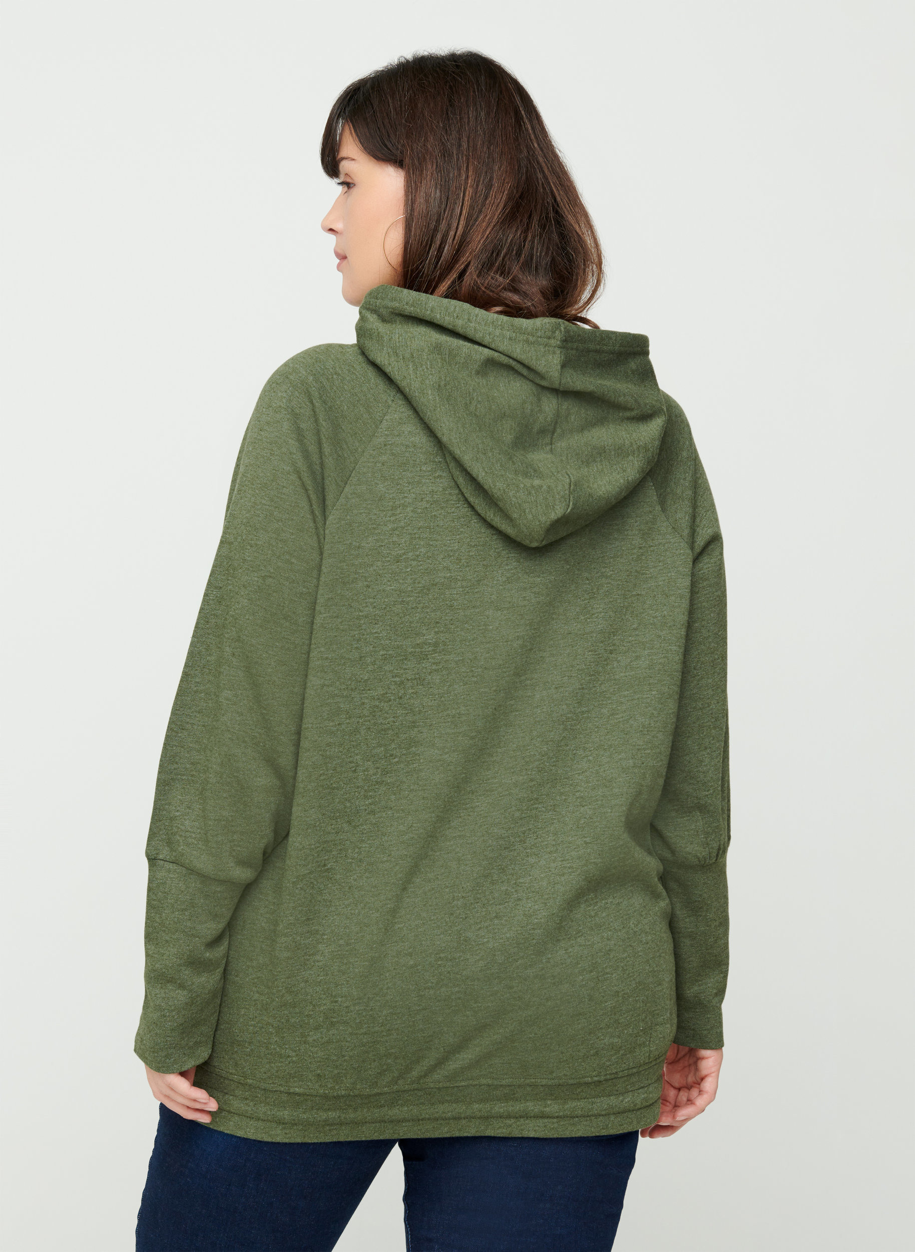 Sweatshirt mit justierbarem Bund, Rifle Green Mel., Model image number 1
