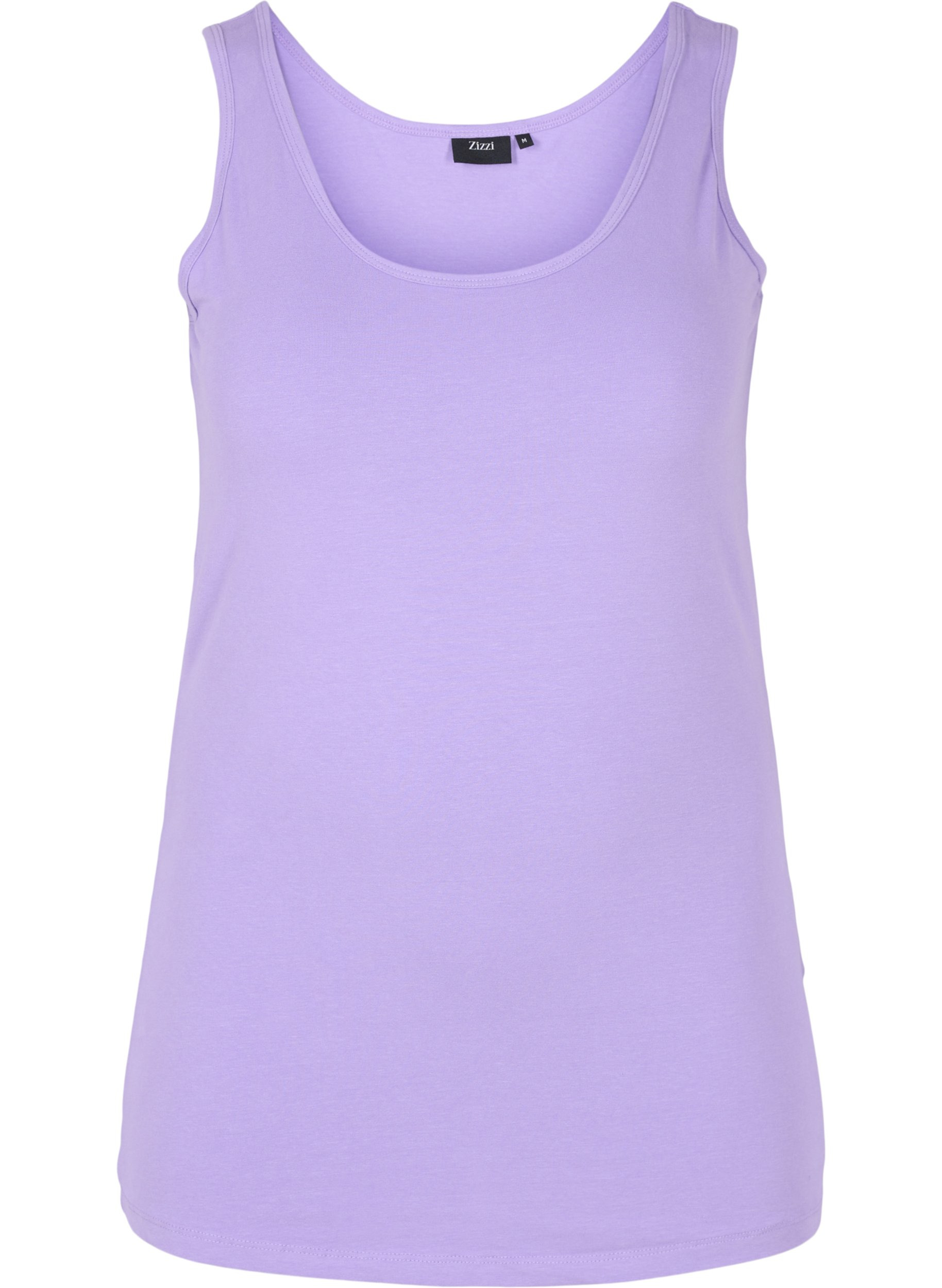 Einfarbiges basic Top aus Baumwolle, Paisley Purple, Packshot image number 0