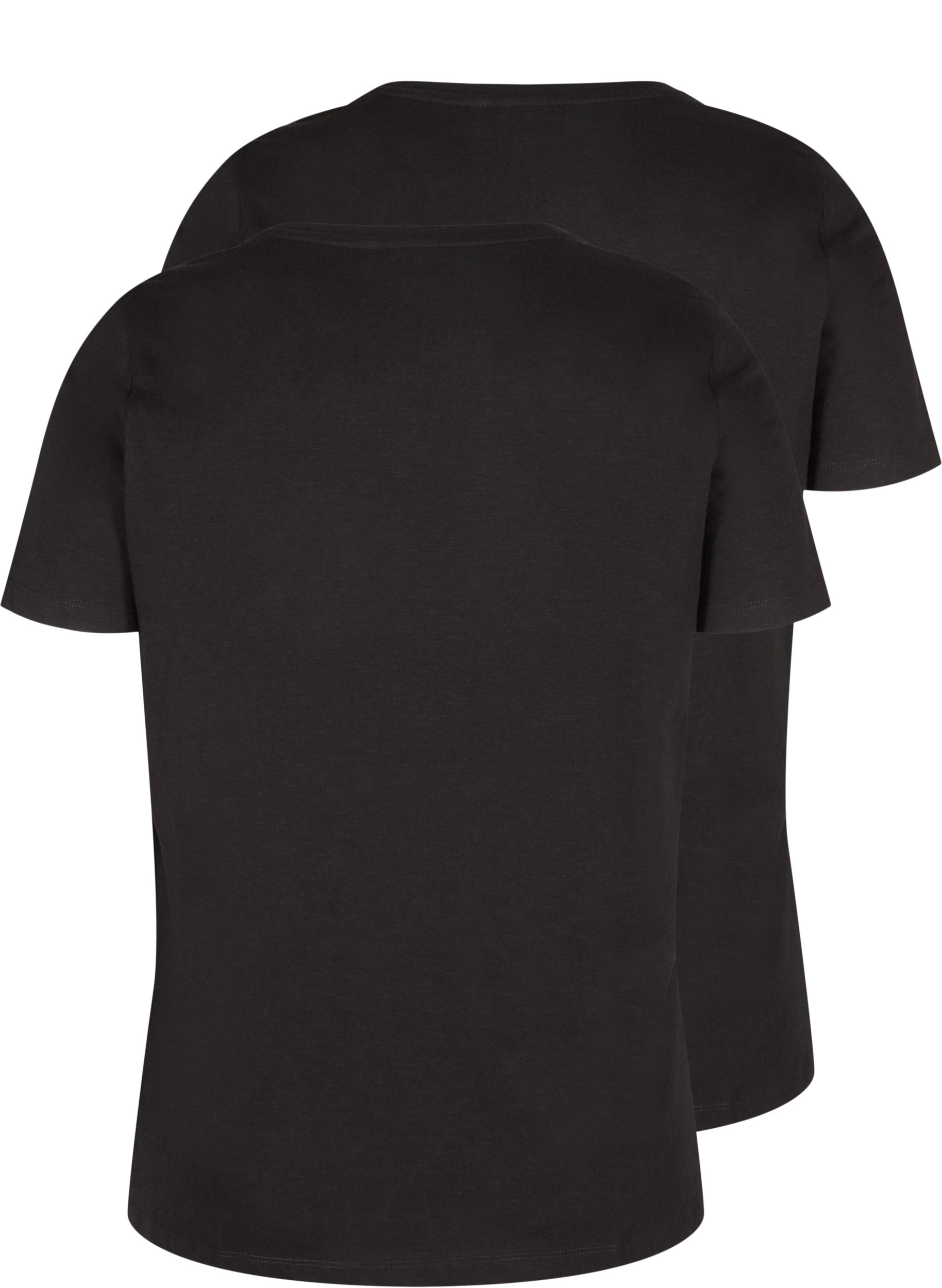 2er Pack kurzarm T-Shirts aus Baumwolle, Black/Black, Packshot image number 1