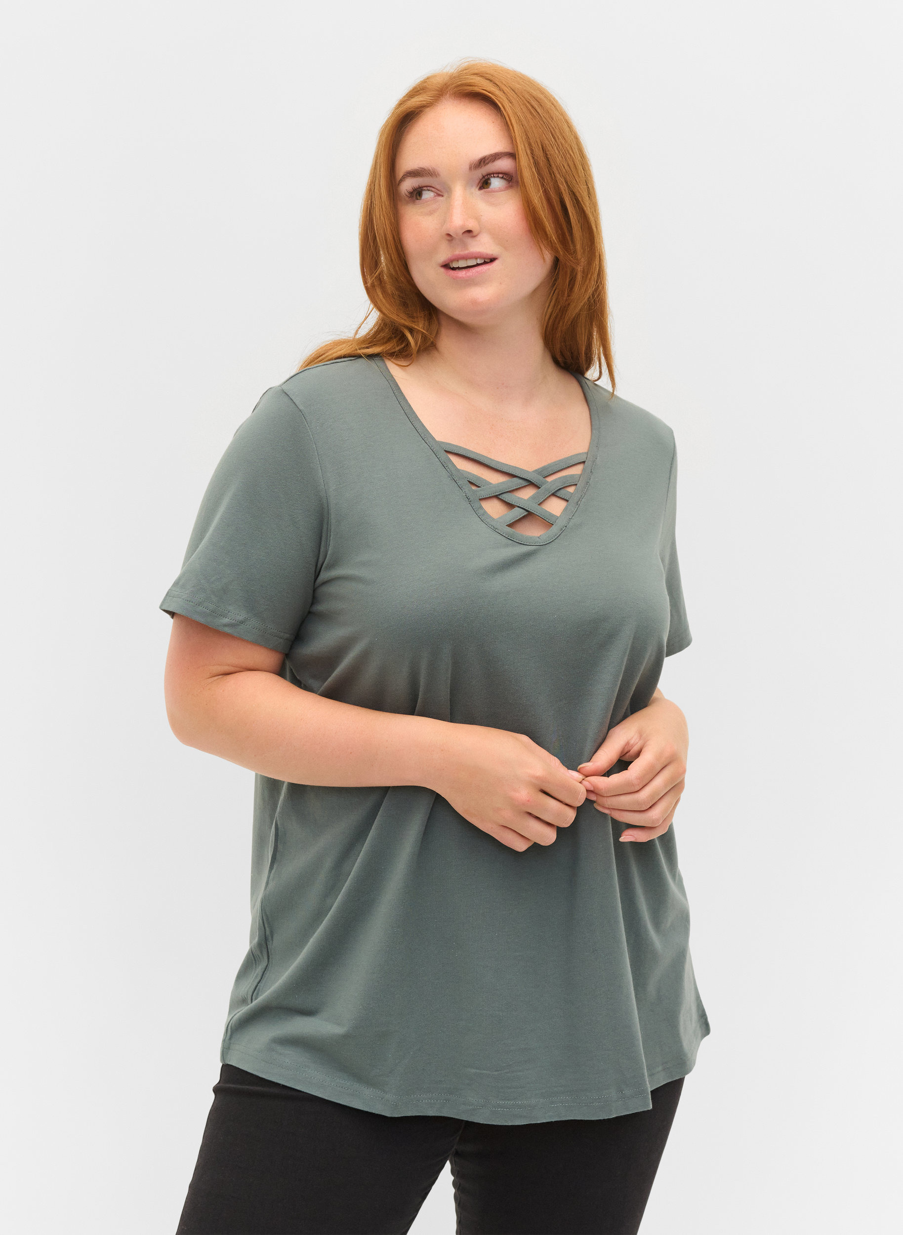 T-Shirt, Balsam Green, Model