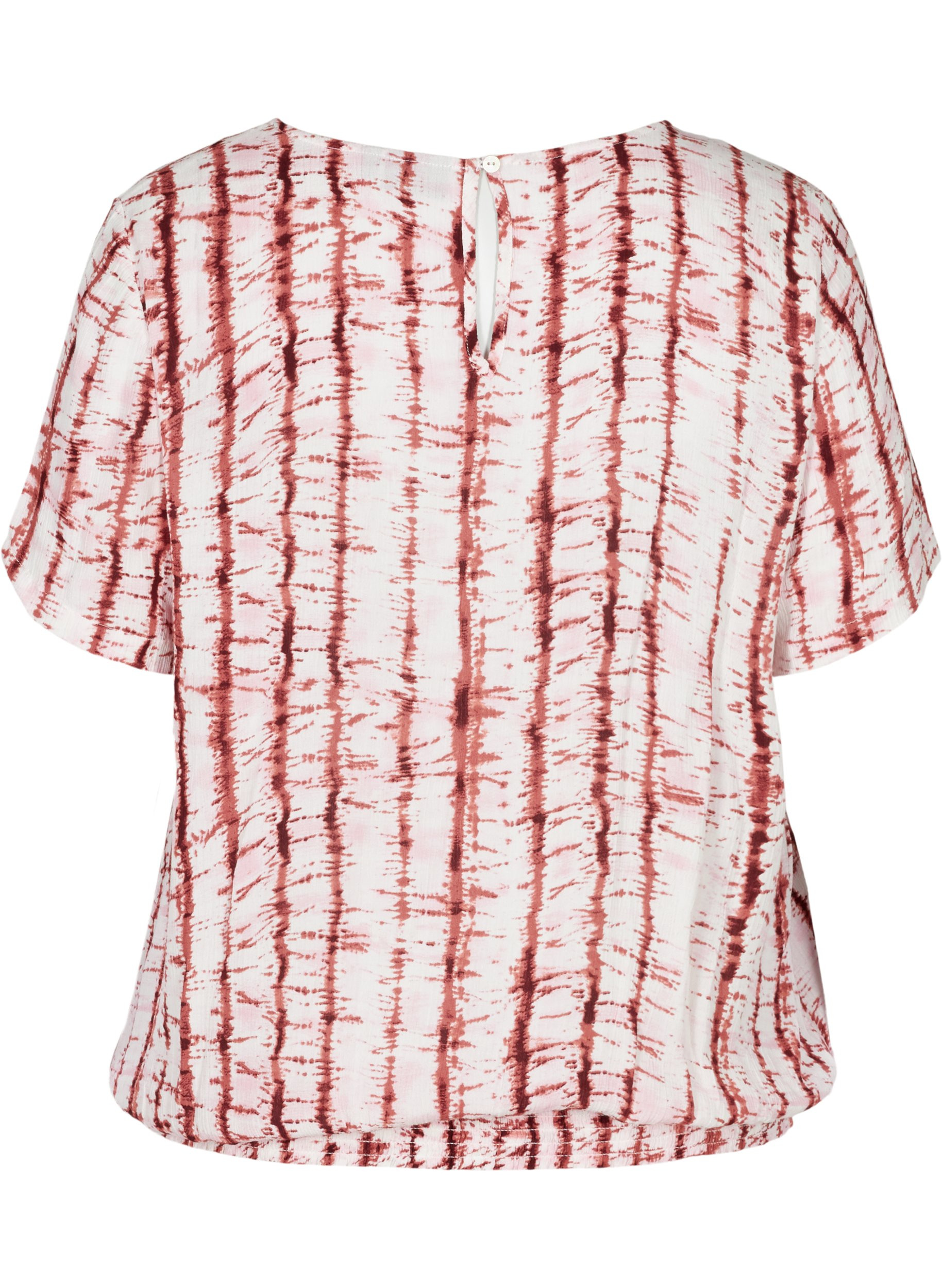 Bluse aus Viskose mit Print und Smock, TIE DYE PINK, Packshot image number 1