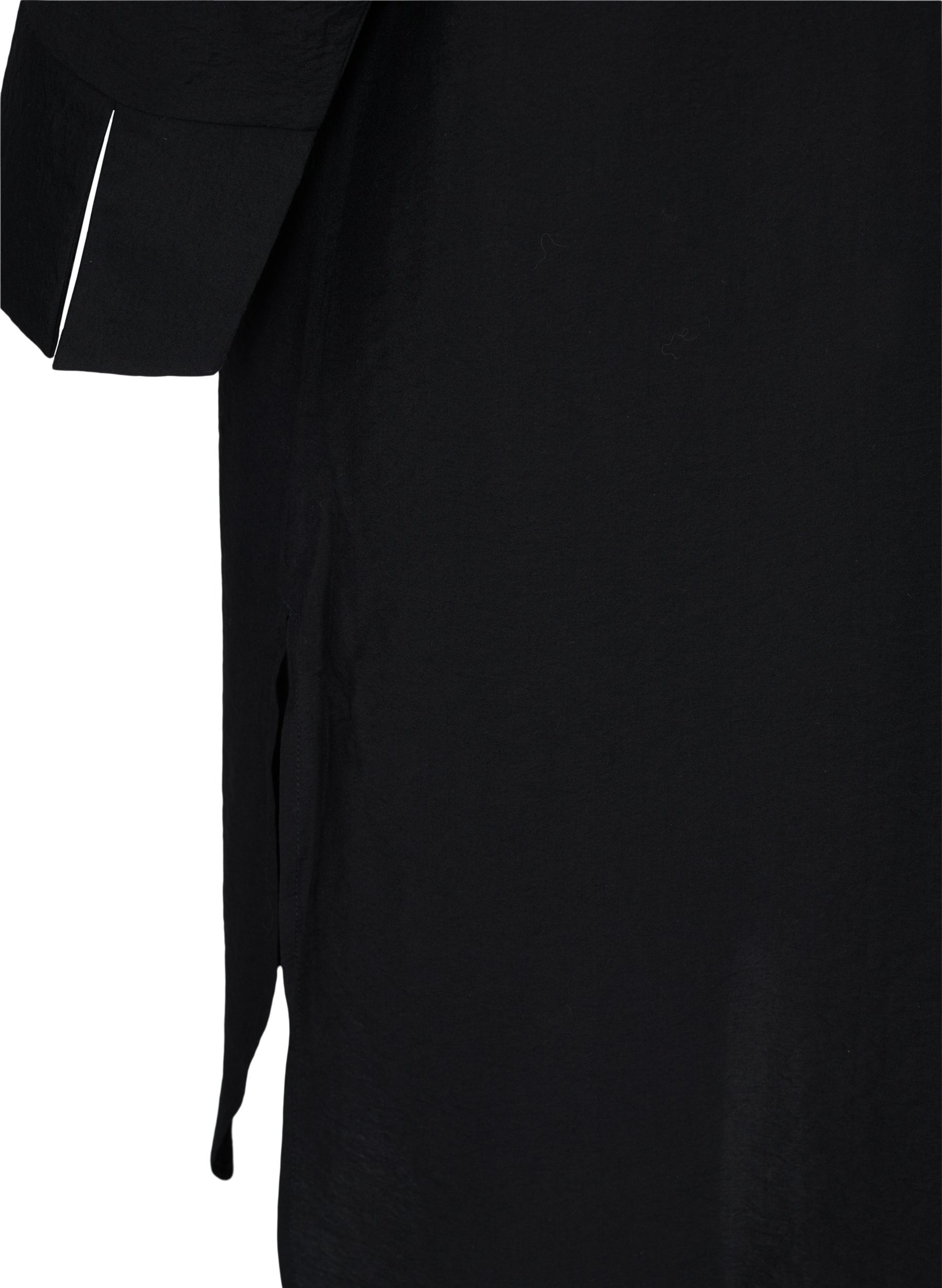 Lange Hemdbluse mit Knoten, Black, Packshot image number 3