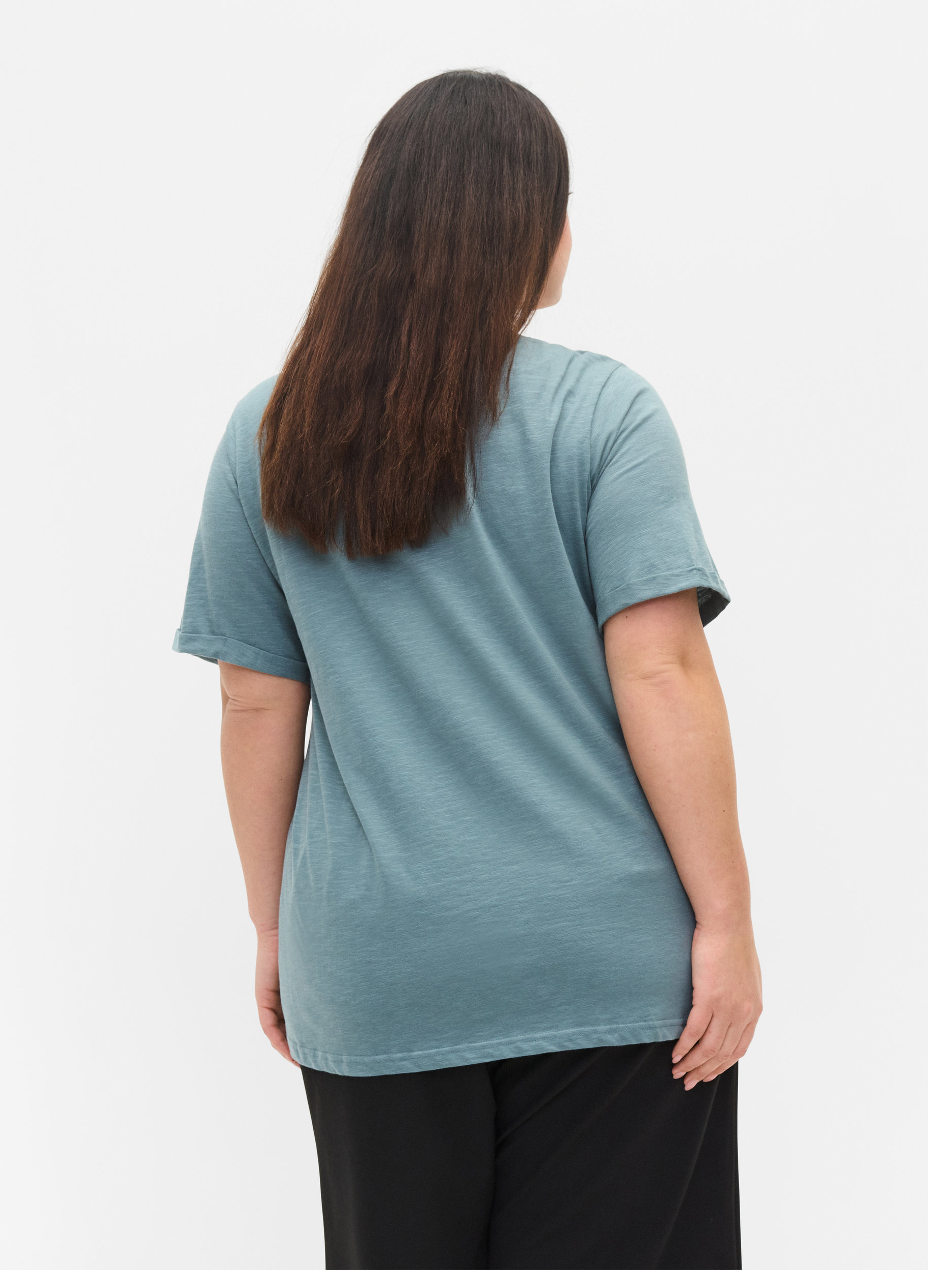 Baumwoll-T-Shirt mit kurzen Ärmeln, Goblin Blue, Model image number 1