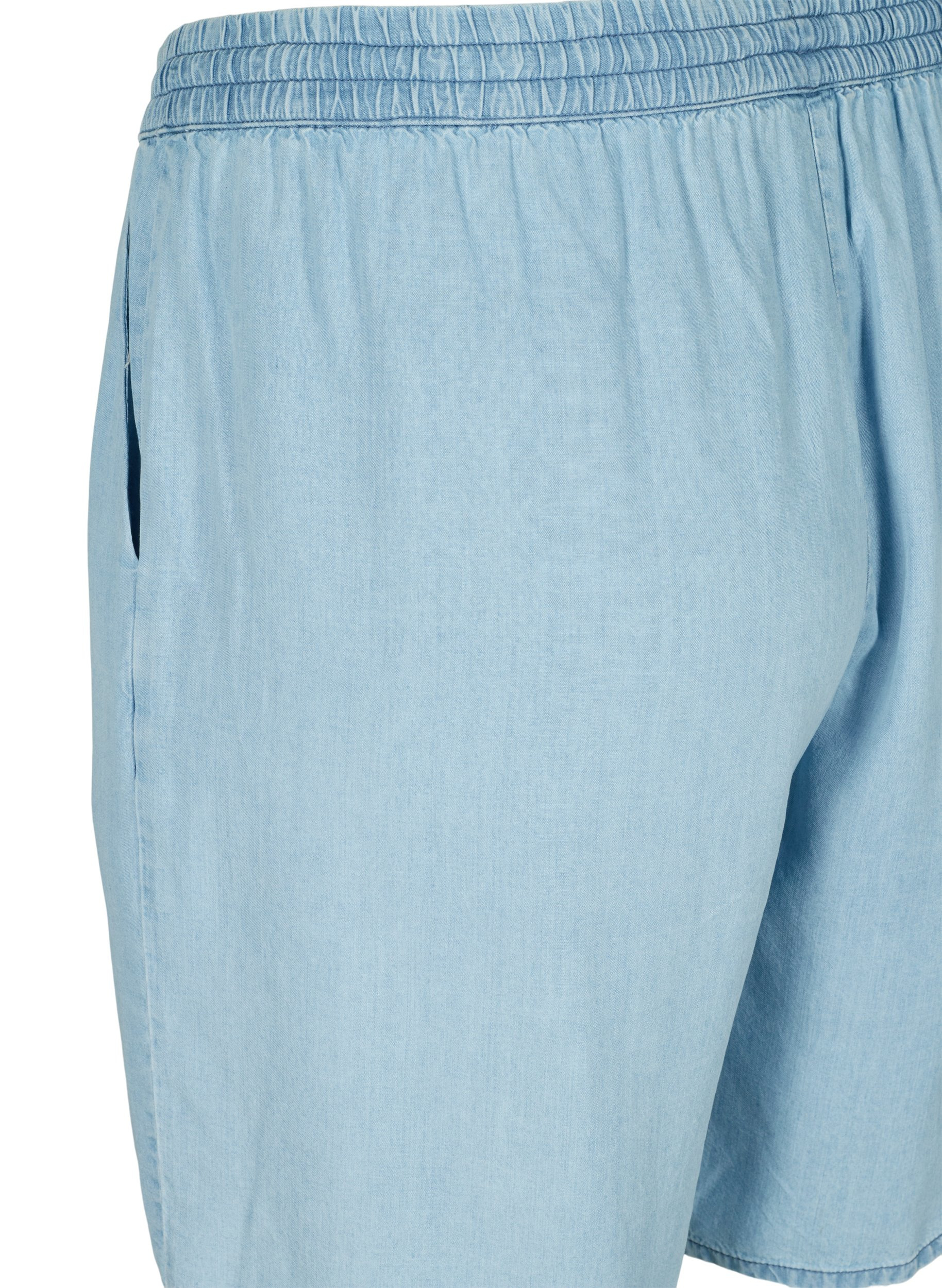 Shorts mit lockerer Passform, Bindeschnüren und Taschen, Light blue denim, Packshot image number 3