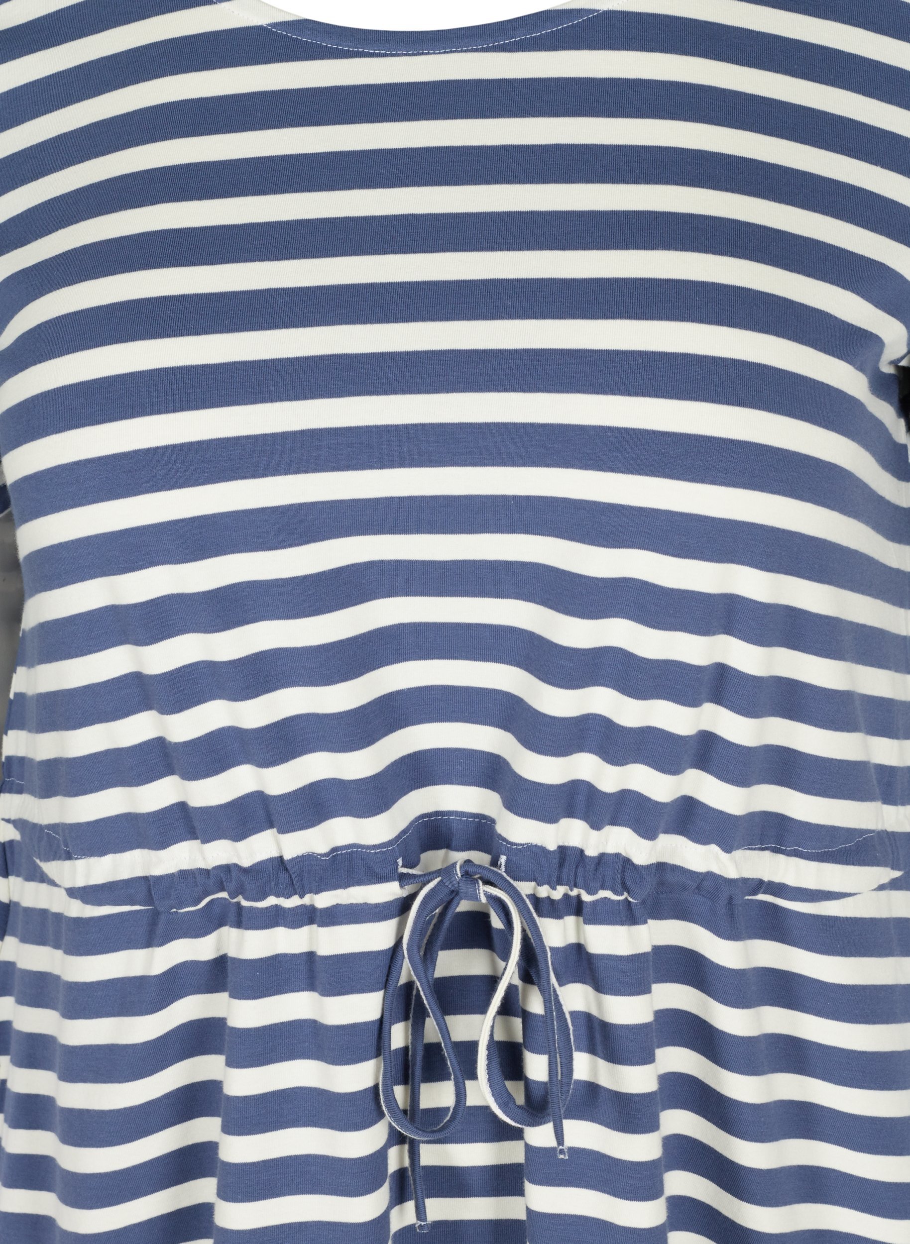 Kurzarm Baumwolltunika mit Streifen, Twilight Blue/Stripe, Packshot image number 2