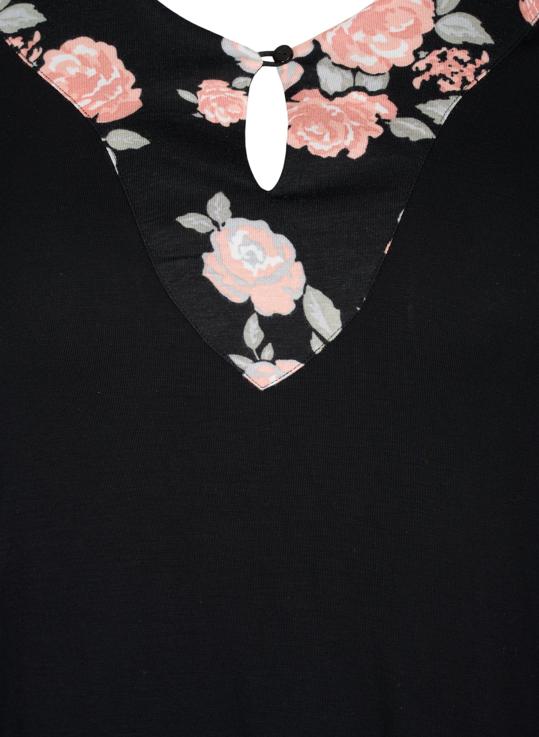 Nachthemd aus Viskose mit Blumenprint, Black Flower AOP, Packshot image number 2