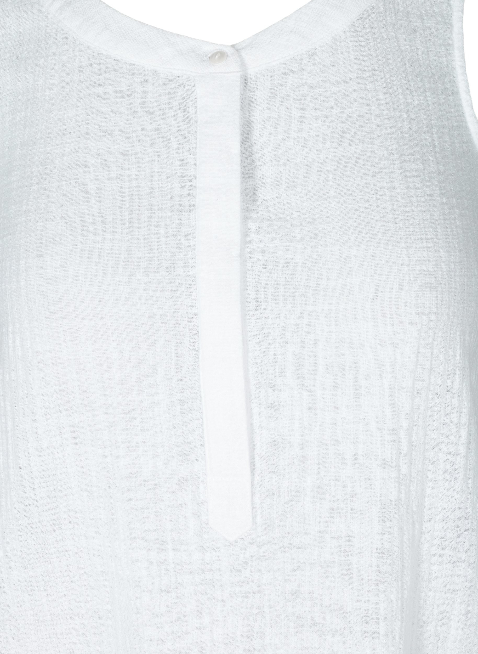 Ärmelloses Kleid aus Baumwolle, White, Packshot image number 2