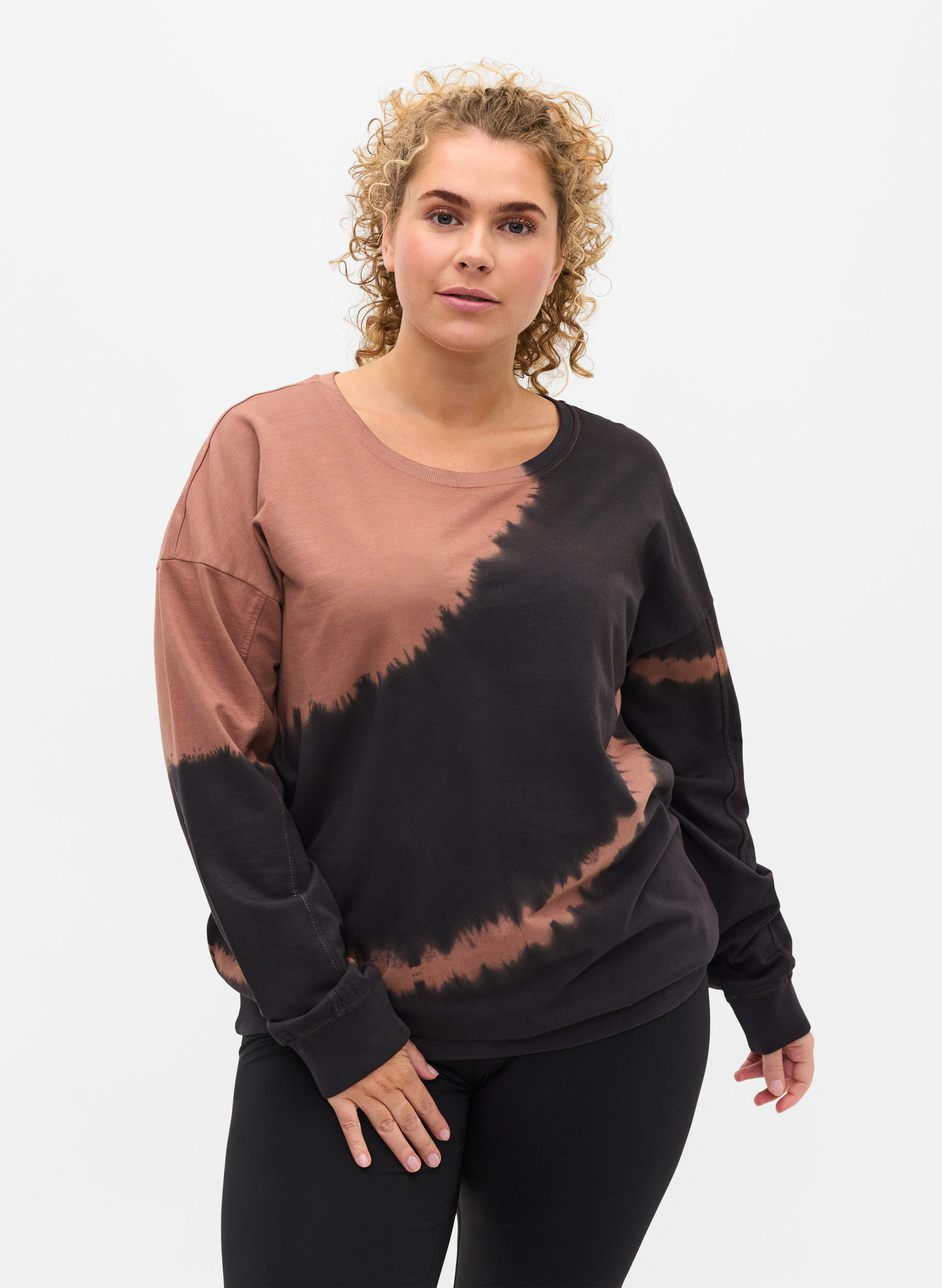 Baumwollsweatshirt mit coolem Print, Rawhide, Model image number 0