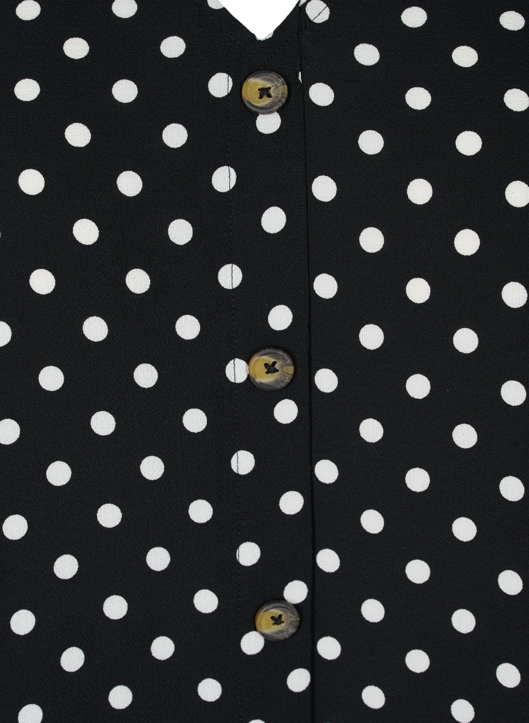 Viskosebluse mit Knöpfen und Print, Black Dot, Packshot image number 2