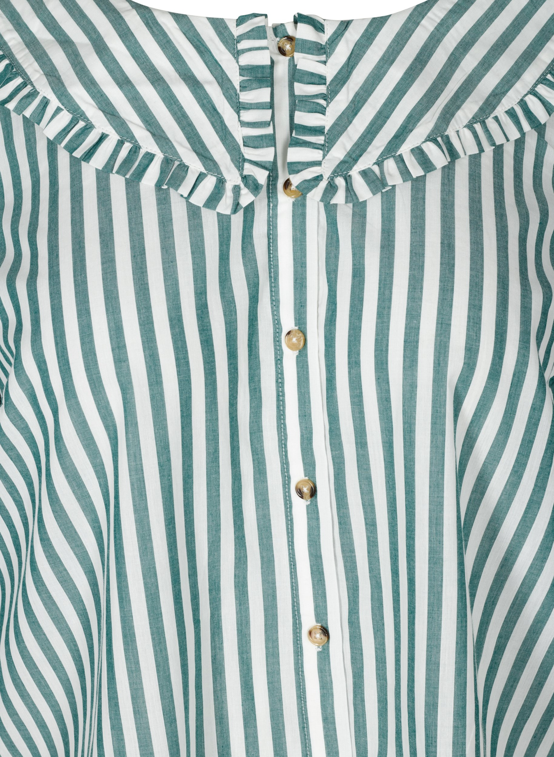 Gestreifte Hemdbluse aus Baumwolle, Green Stripe , Packshot image number 2