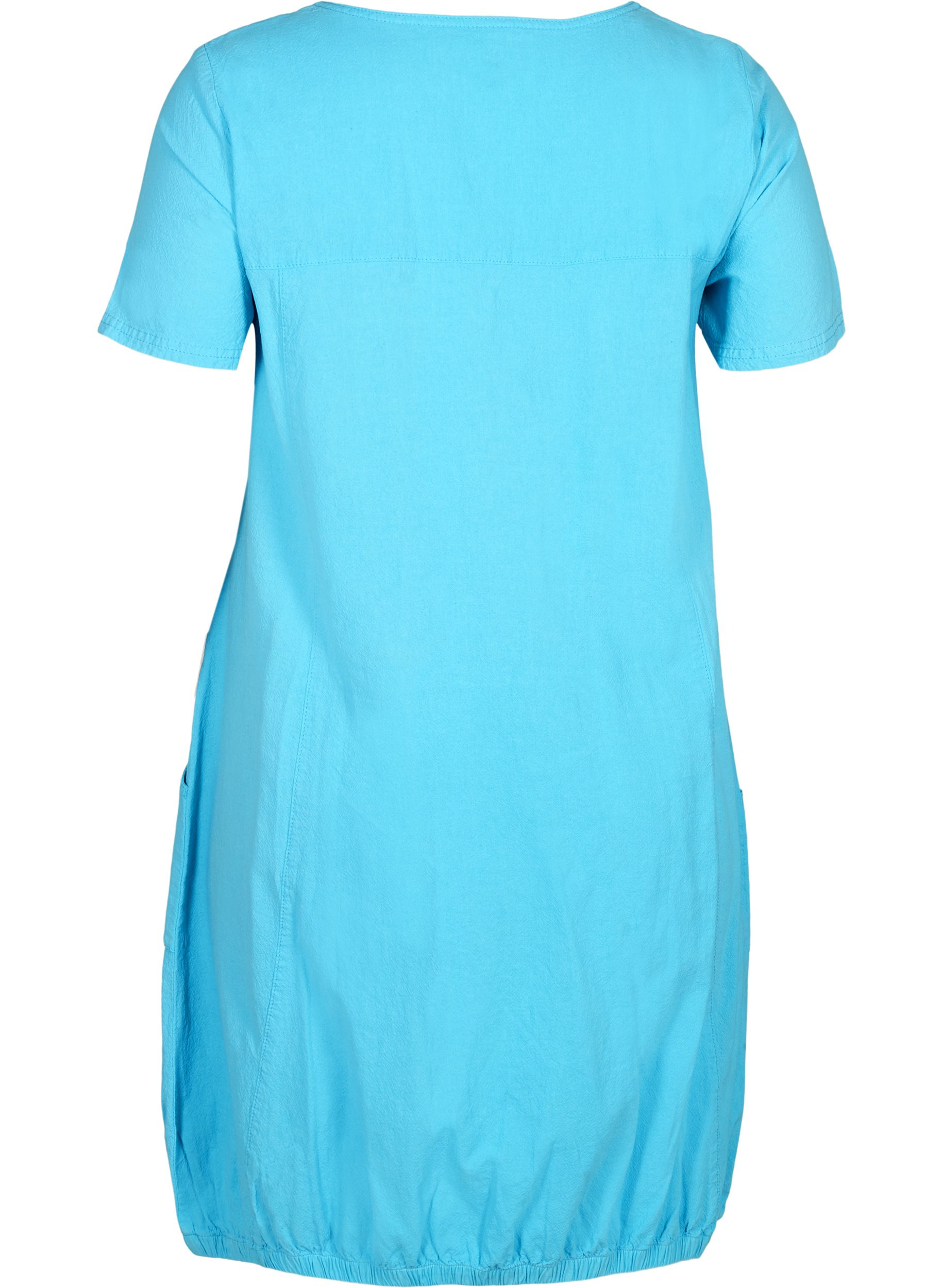 Kurzarm Kleid aus Baumwolle, River Blue, Packshot image number 1