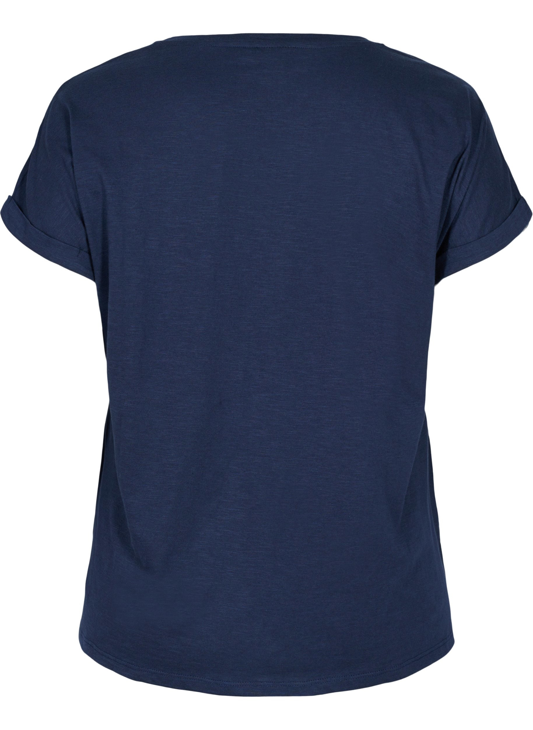 T-Shirt mit Aufdruck in Bio-Baumwolle, Navy Blazer Silver, Packshot image number 1
