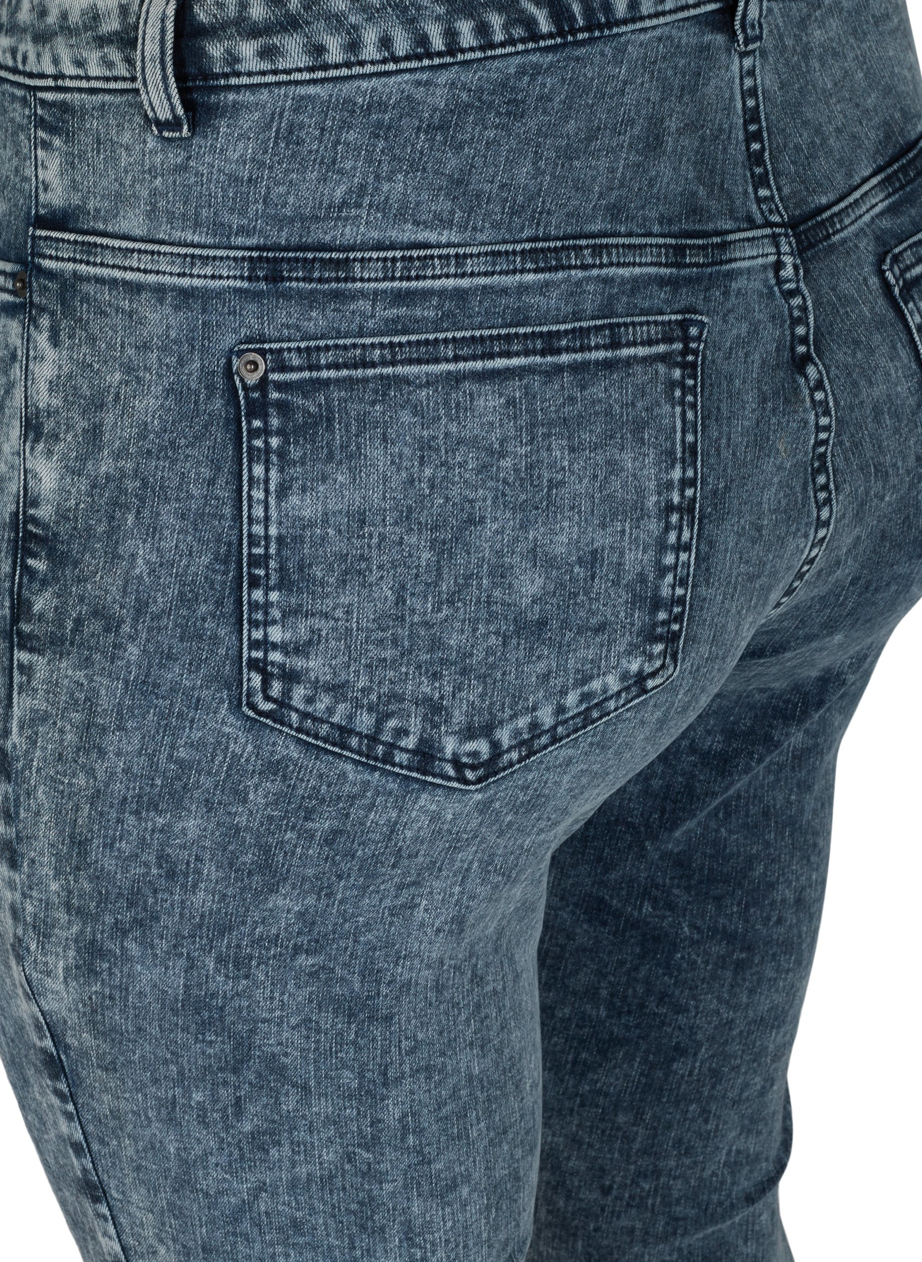 Cropped Bea Jeans mit extra hoher Taille, Blue Snow Wash, Packshot image number 3